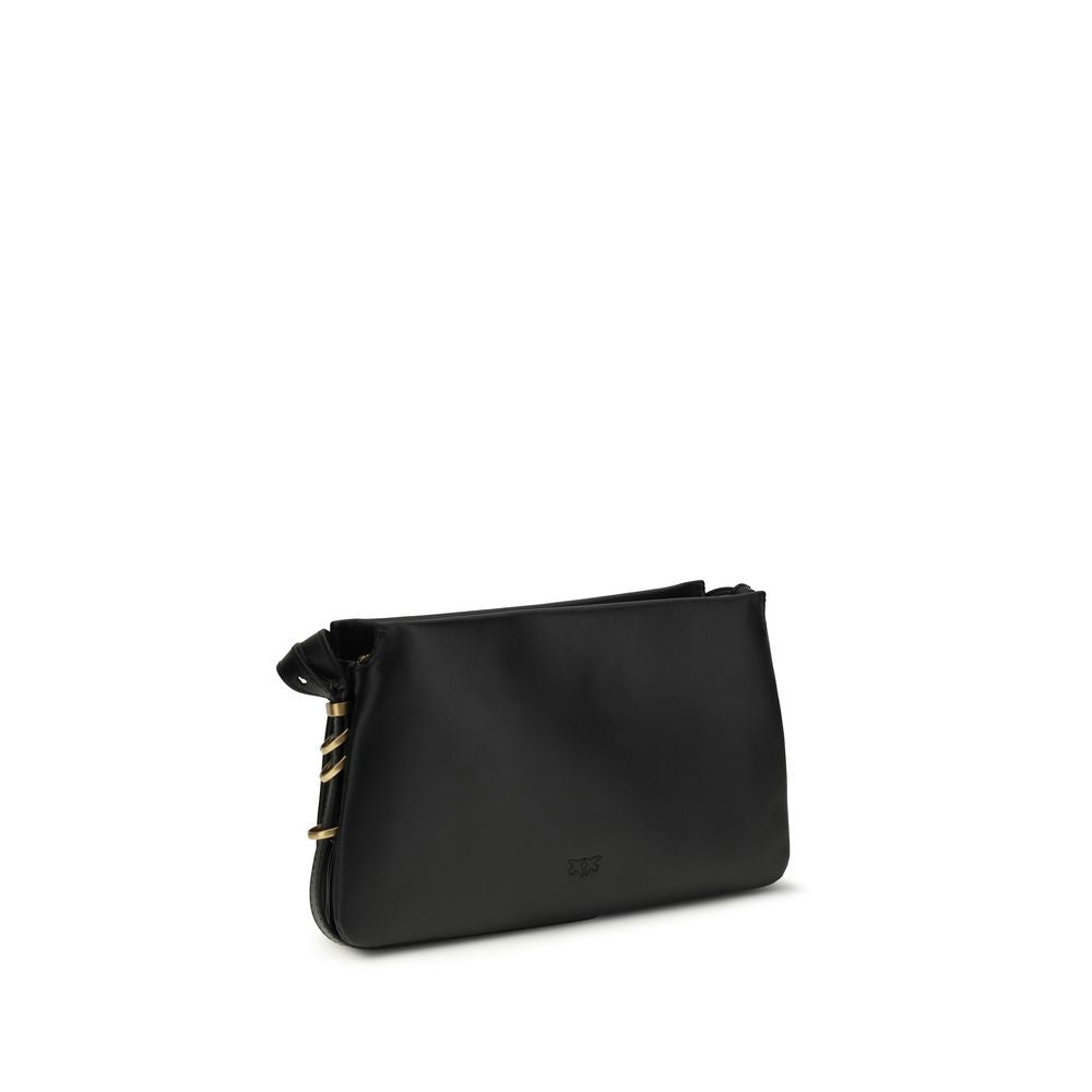 PINKO Black Calf Leather Bos Taurus Shoulder Bag | Regal Royce