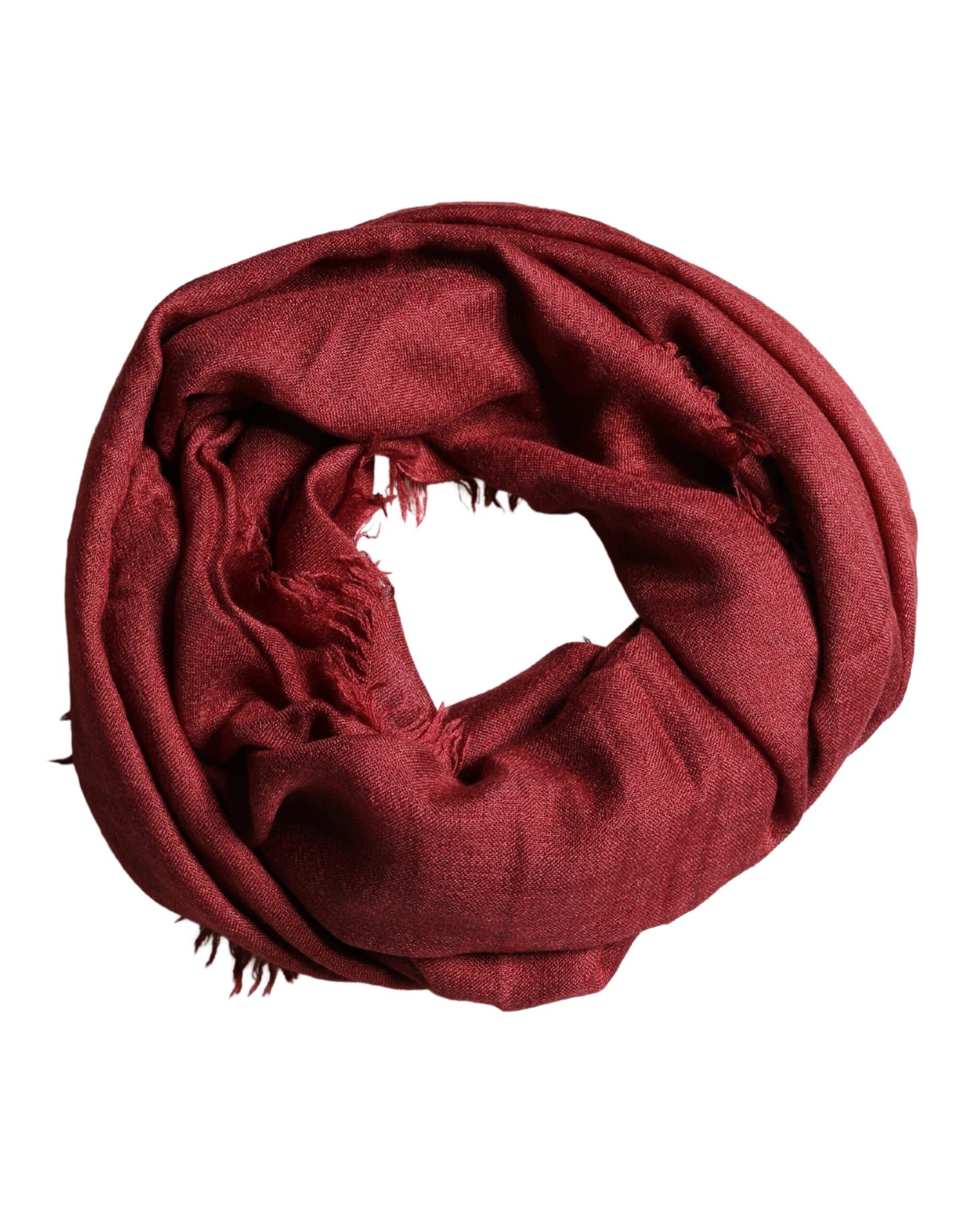 Dolce & Gabbana Red Cashmere Silk Fringe Wrap Foulard 200cm X 70cm Scarf | Regal Royce