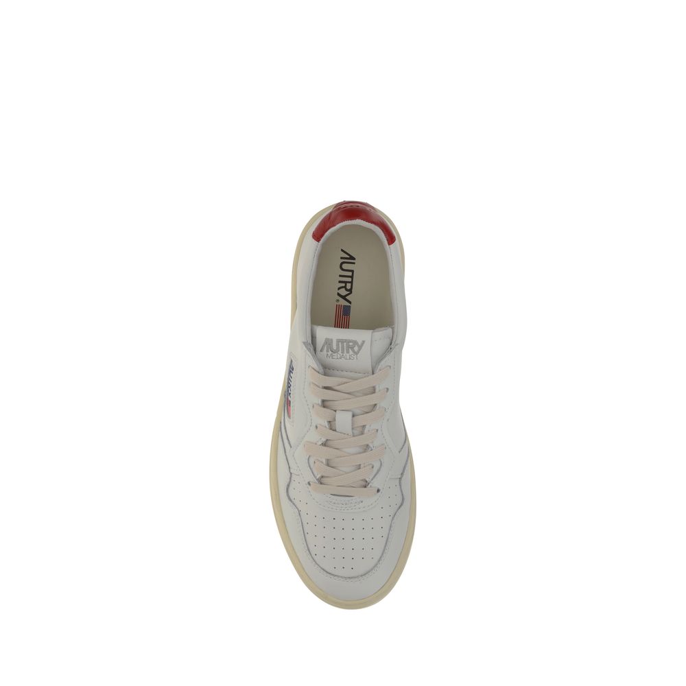 Autry White Calf Leather Bos Taurus Low Top Sneakers | Regal Royce