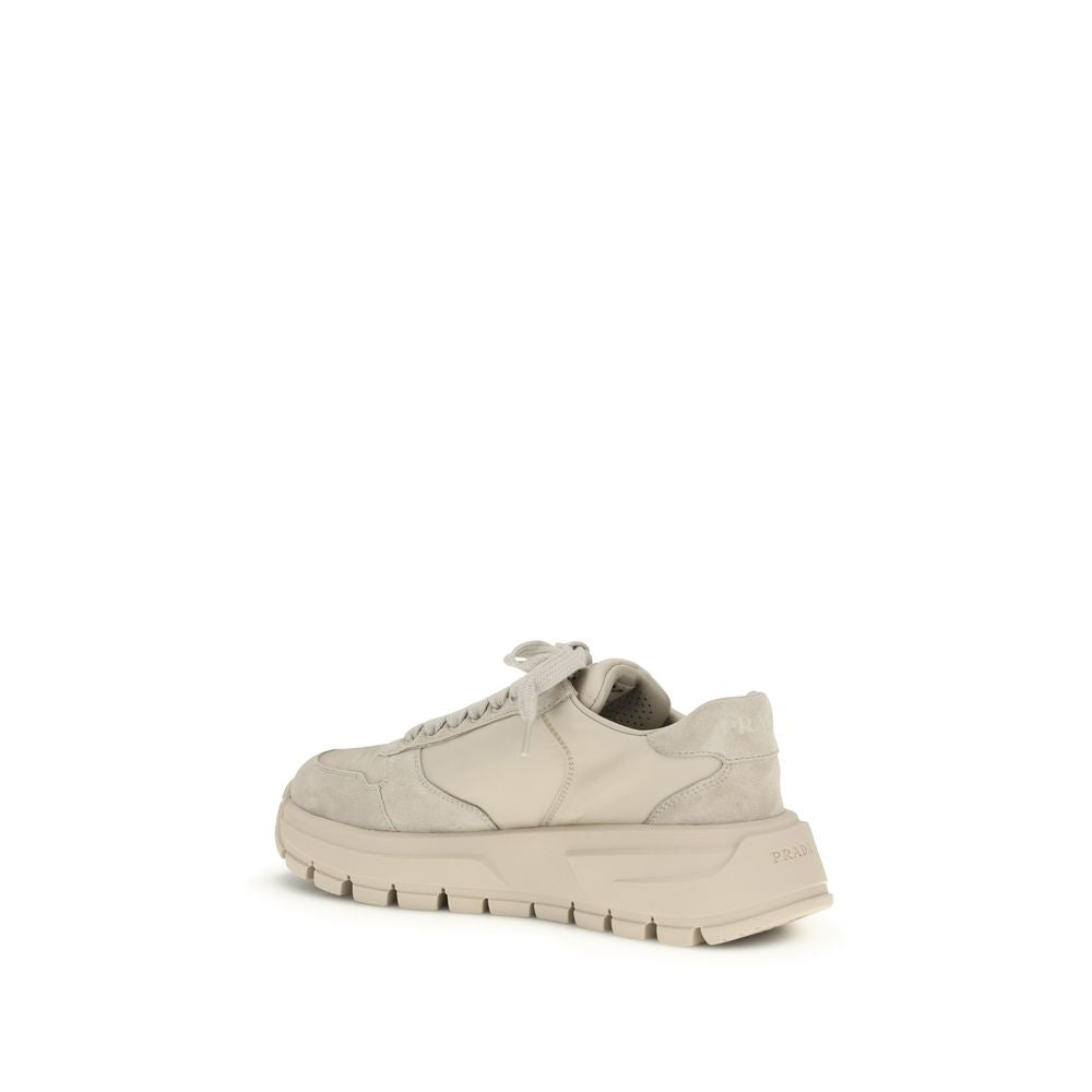 Prada Beige Recycled Polyamide Athletic Sneakers | Regal Royce