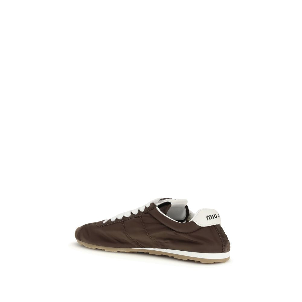 Miu Miu Brown Calf Leather Bos Taurus Low Top Sneakers | Regal Royce