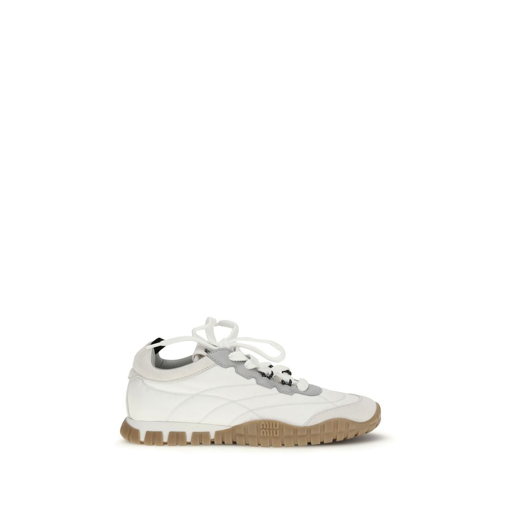 Miu Miu White Polyamide Athletic Sneakers | Regal Royce