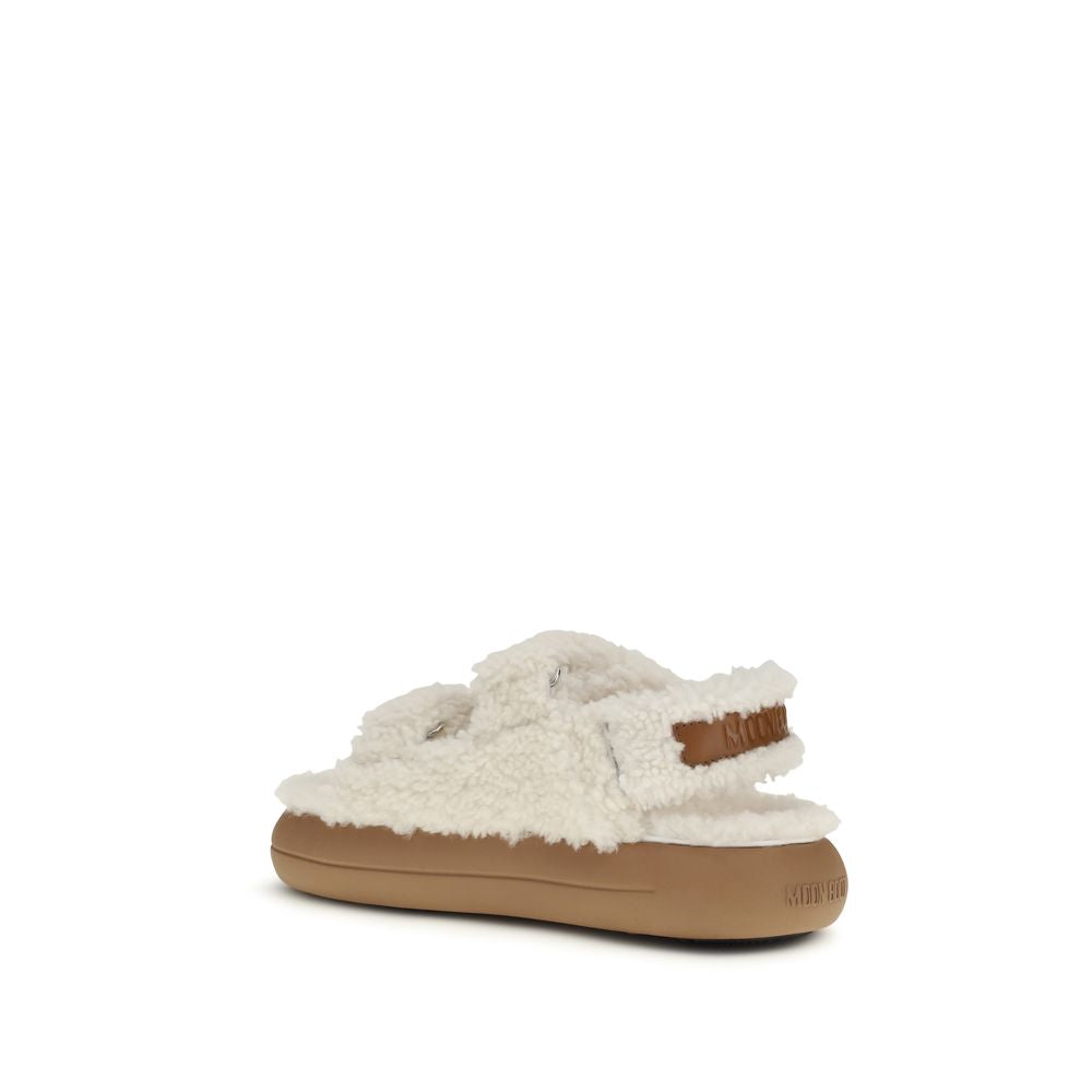 Moon Boot White Polyamide Slippers | Regal Royce