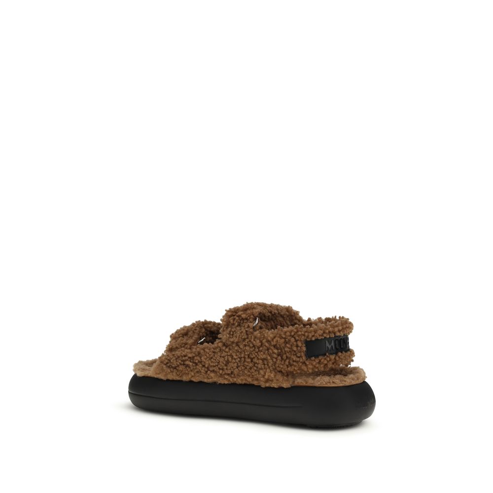 Moon Boot Brown Polyamide Slippers | Regal Royce