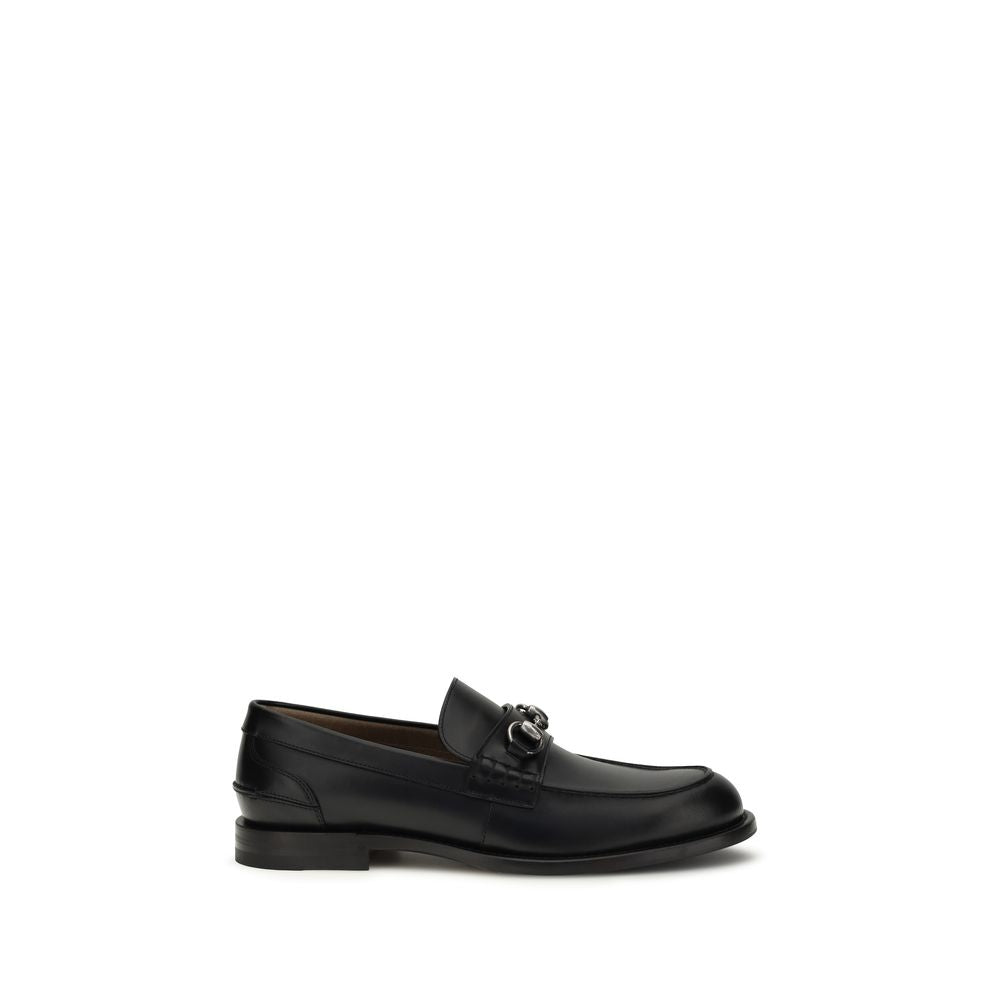 Gucci Black Calf Leather Bos Taurus Slip-On Loafers | Regal Royce
