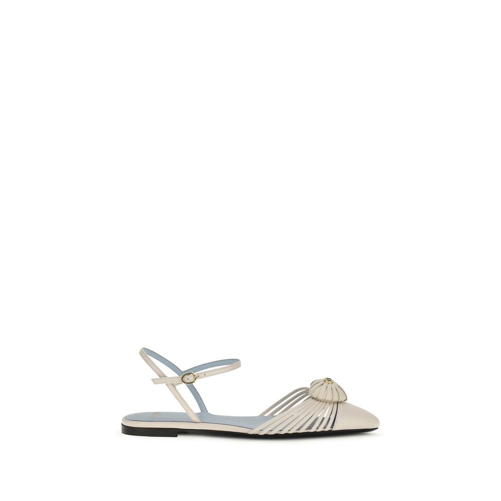 Valentino Garavani Beige Calf Leather Bos Taurus Sandals | Regal Royce