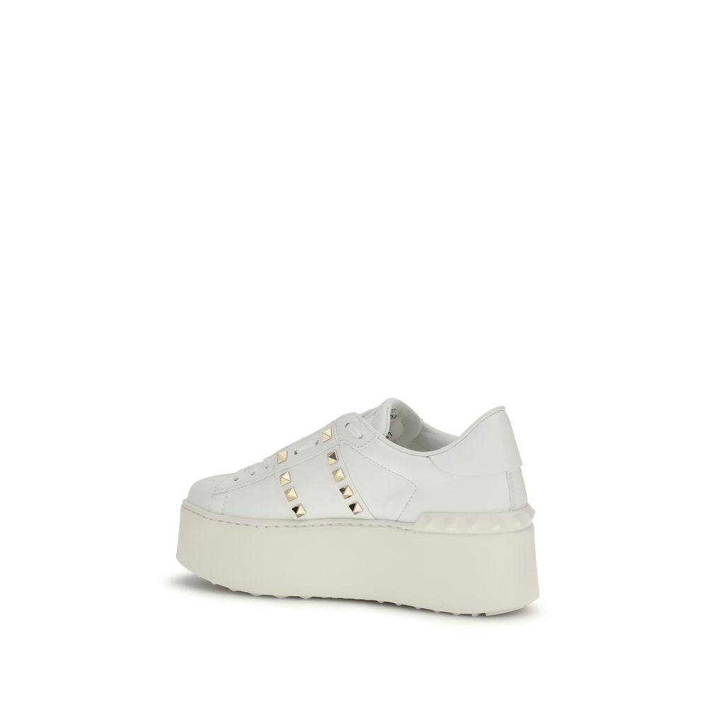 Valentino Garavani White Calf Leather Bos Taurus Platform Sneakers | Regal Royce