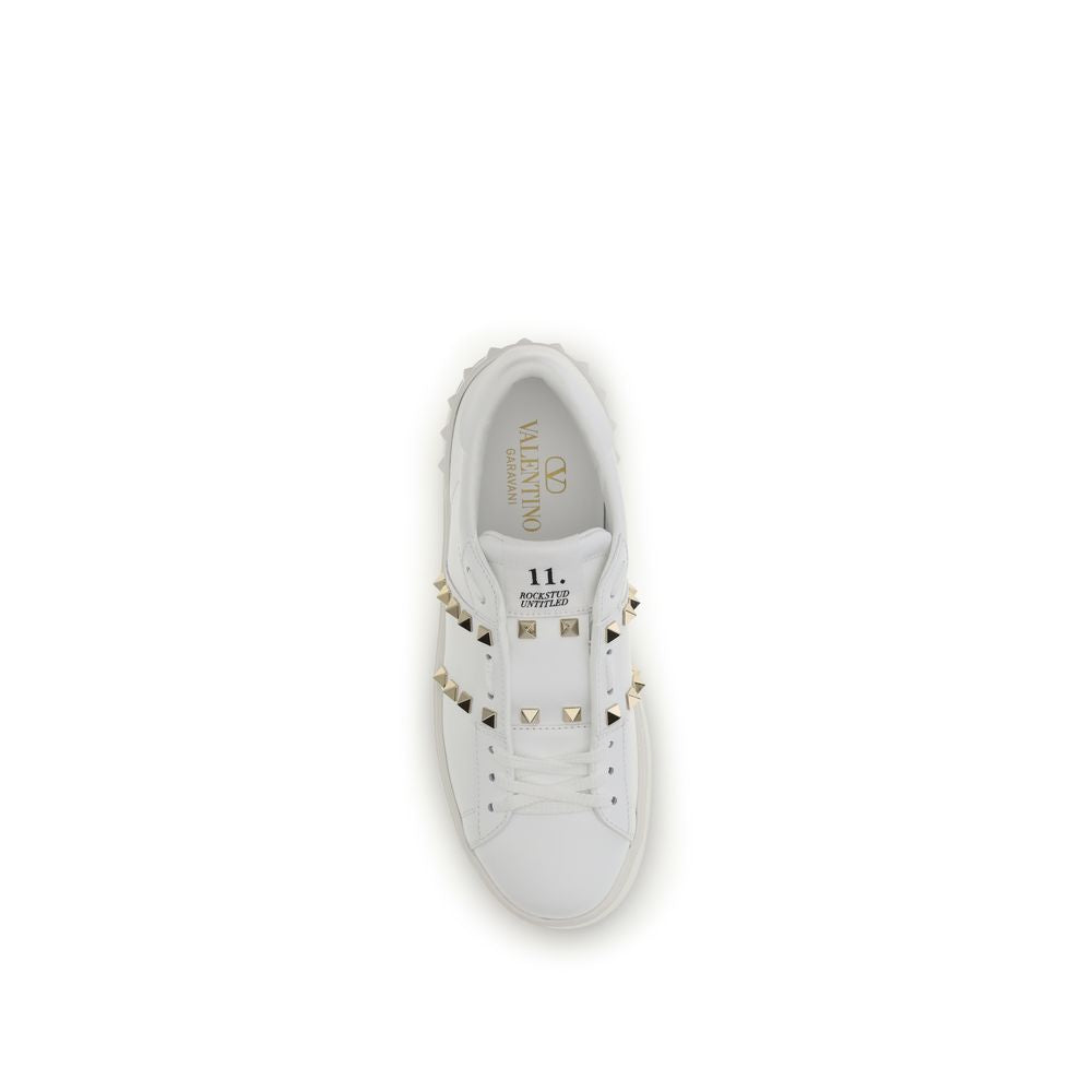 Valentino Garavani White Calf Leather Bos Taurus Platform Sneakers | Regal Royce