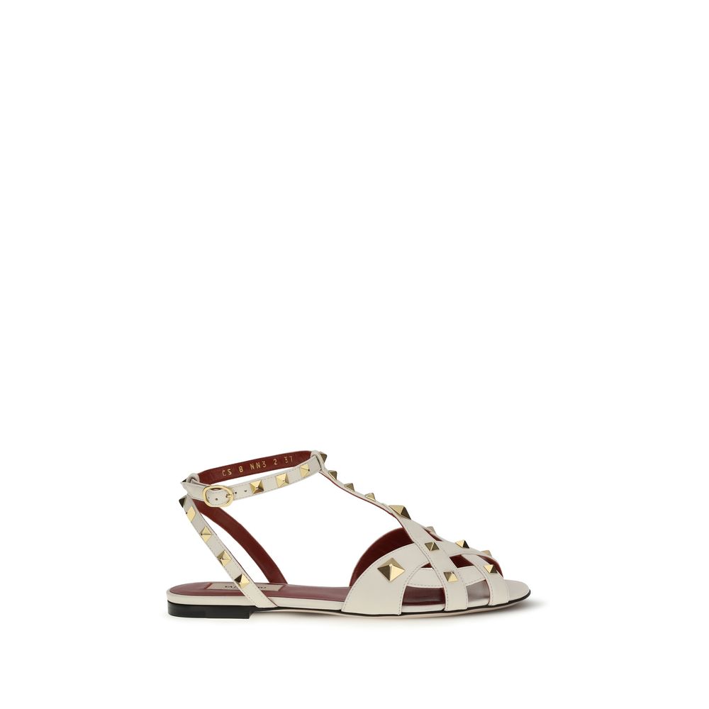 Valentino Garavani Beige Goatskin Flat Sandals | Regal Royce