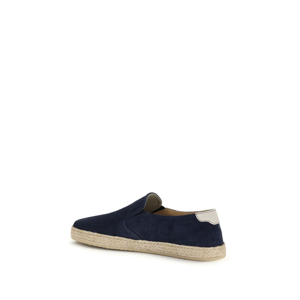 Brunello Cucinelli Blue Calf Leather Bos Taurus Espadrilles | Regal Royce