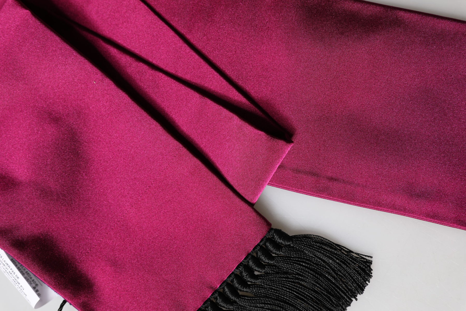 Dolce & Gabbana Burgundy Silk Fringe Neck Wrap Foulard 160.5cm x 8cm  Scarf | Regal Royce