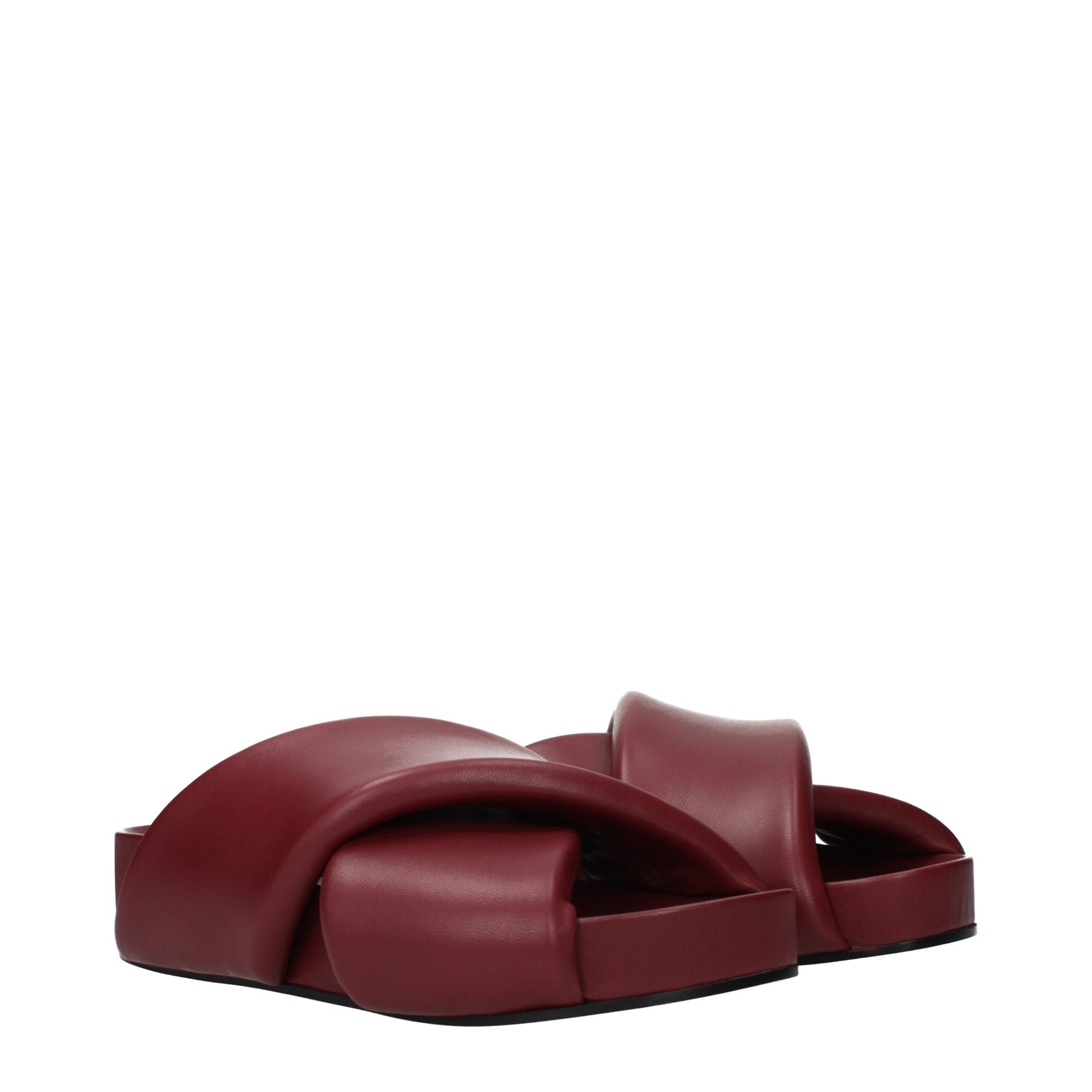Jil Sander Red Leather Slippers | Regal Royce