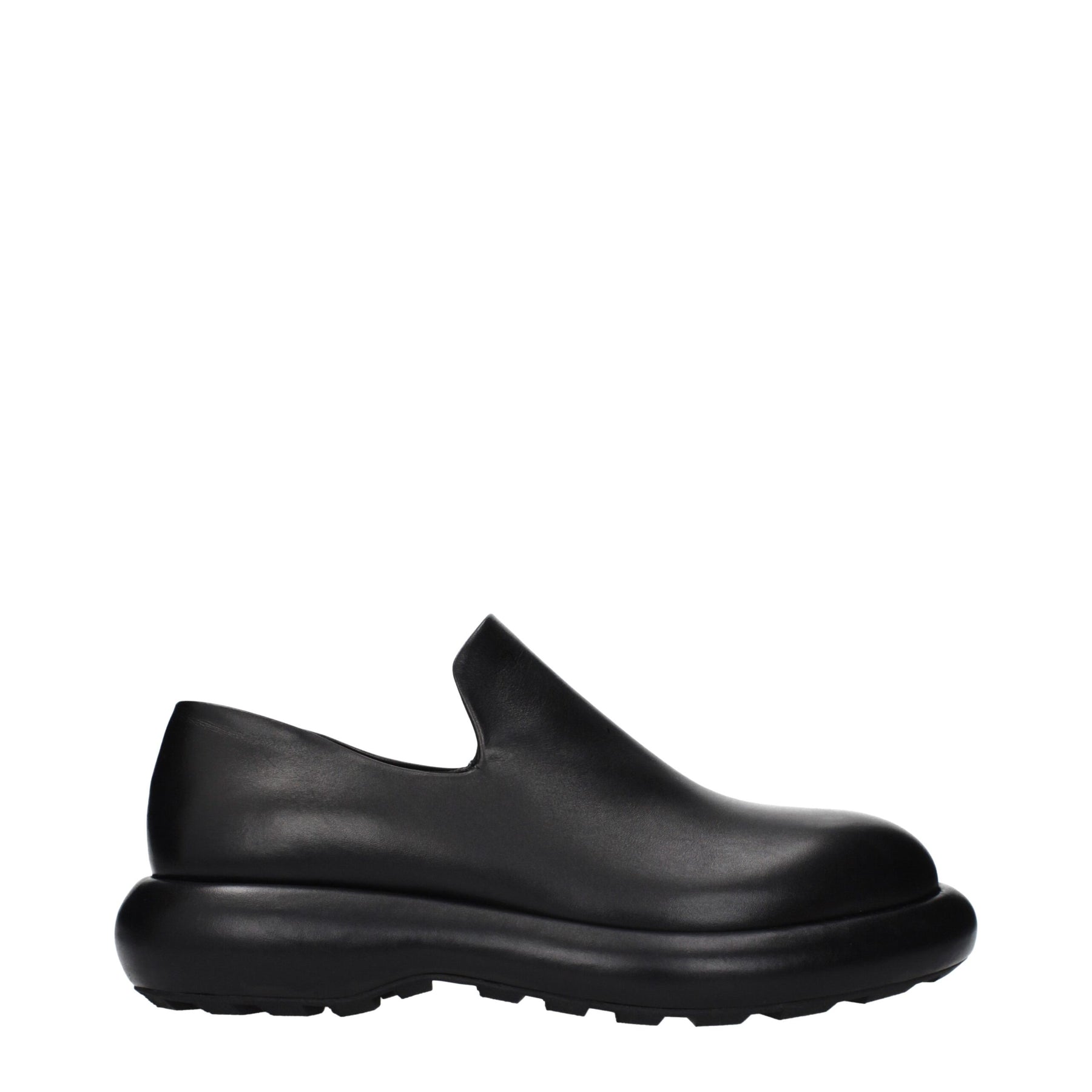 Jil Sander Black Leather Slip-On Loafers | Regal Royce
