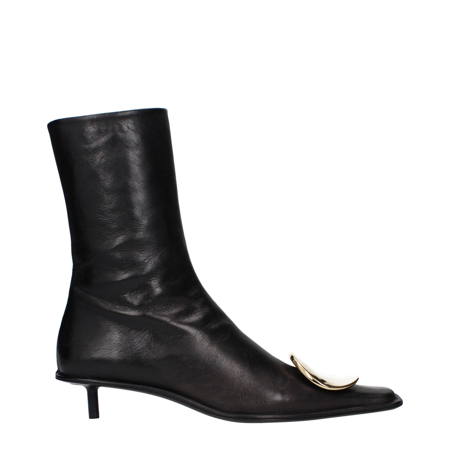 Jil Sander Black Leather Ankle Boots | Regal Royce