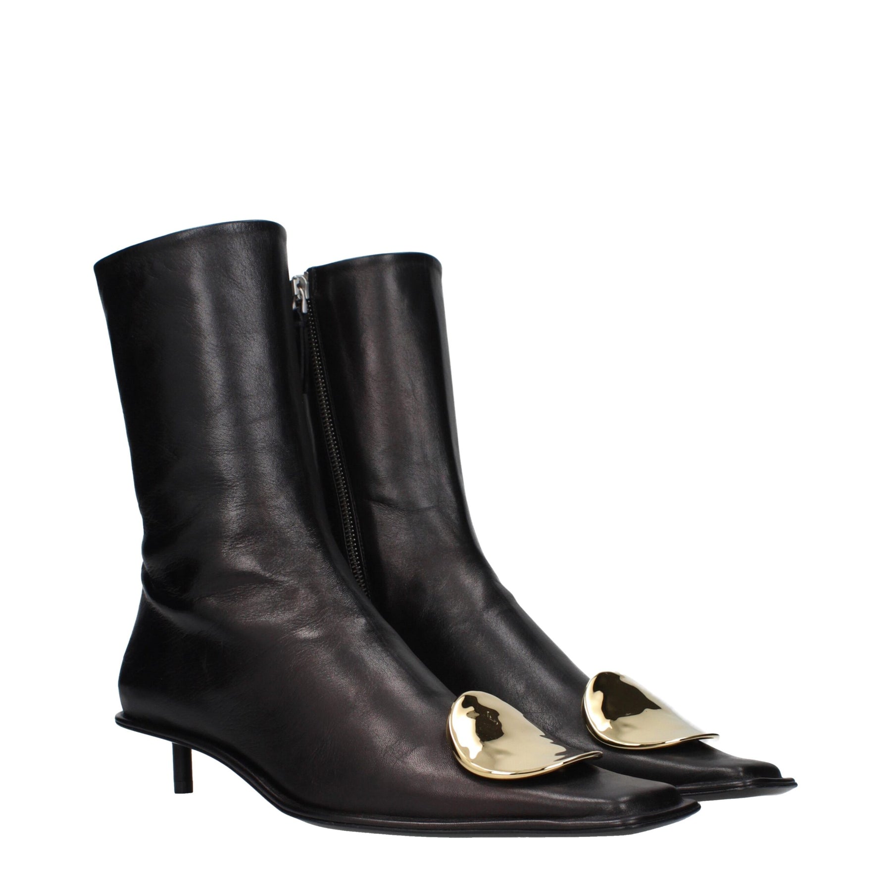 Jil Sander Black Leather Ankle Boots | Regal Royce