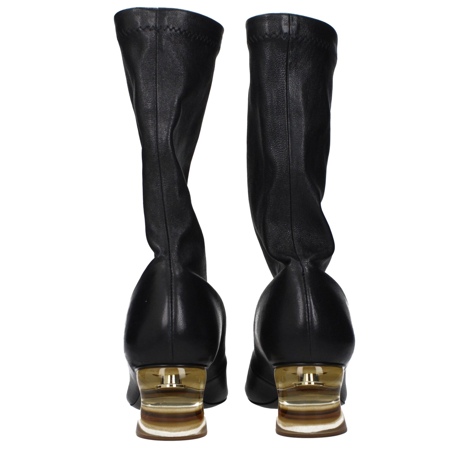 Jil Sander Black Leather Ankle Boots | Regal Royce