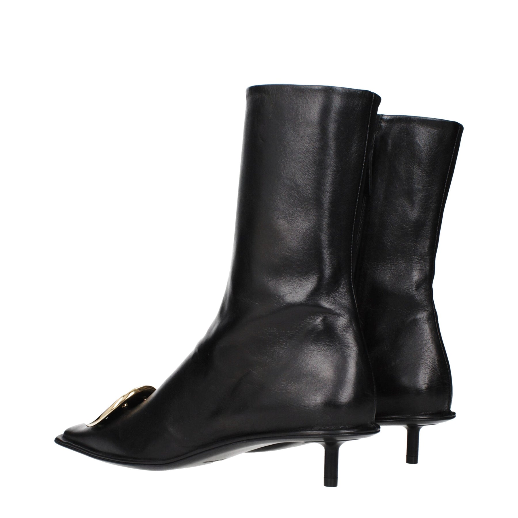 Jil Sander Black Leather Ankle Boots | Regal Royce