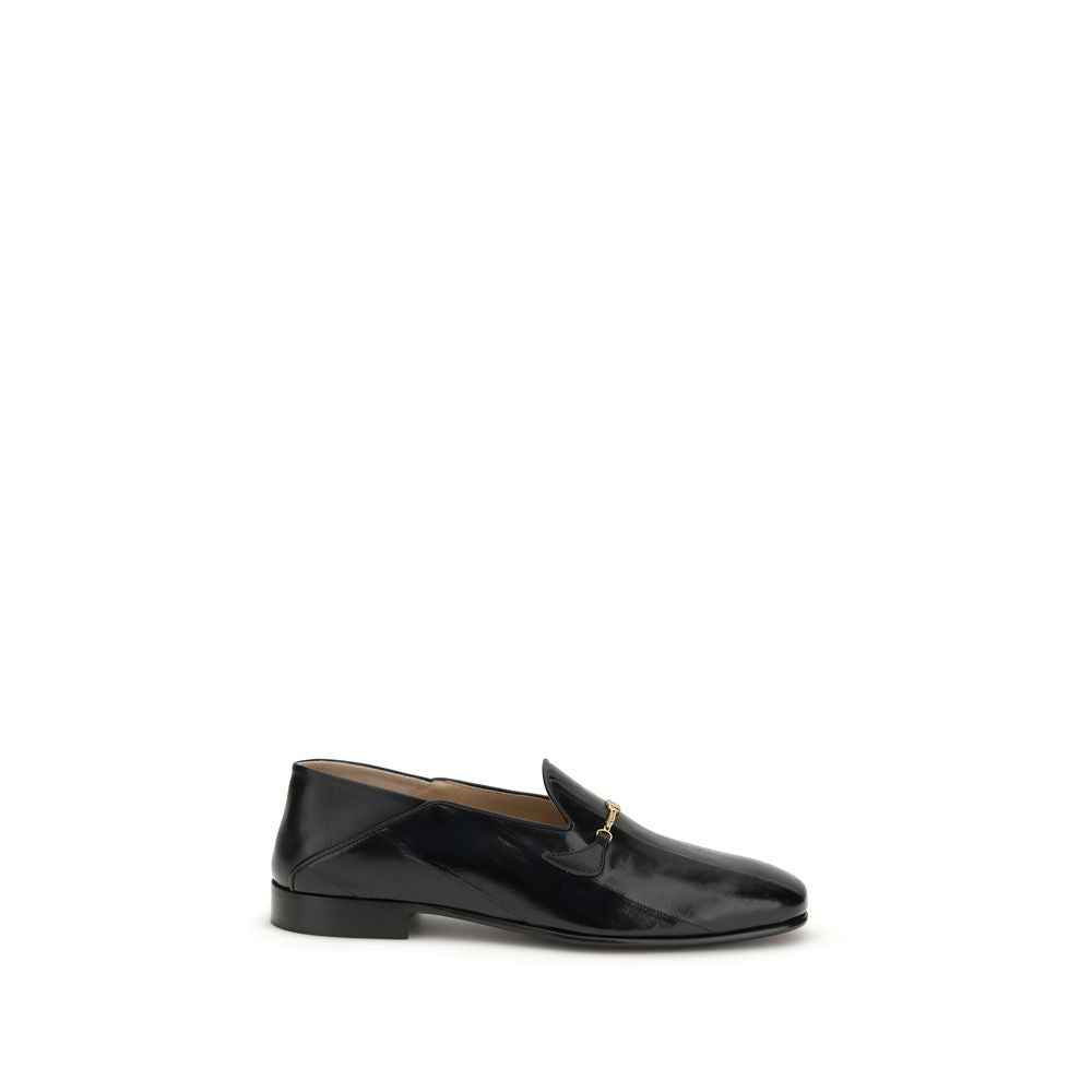 Valentino Garavani Black Calf Leather Bos Taurus Slip-On Loafers | Regal Royce