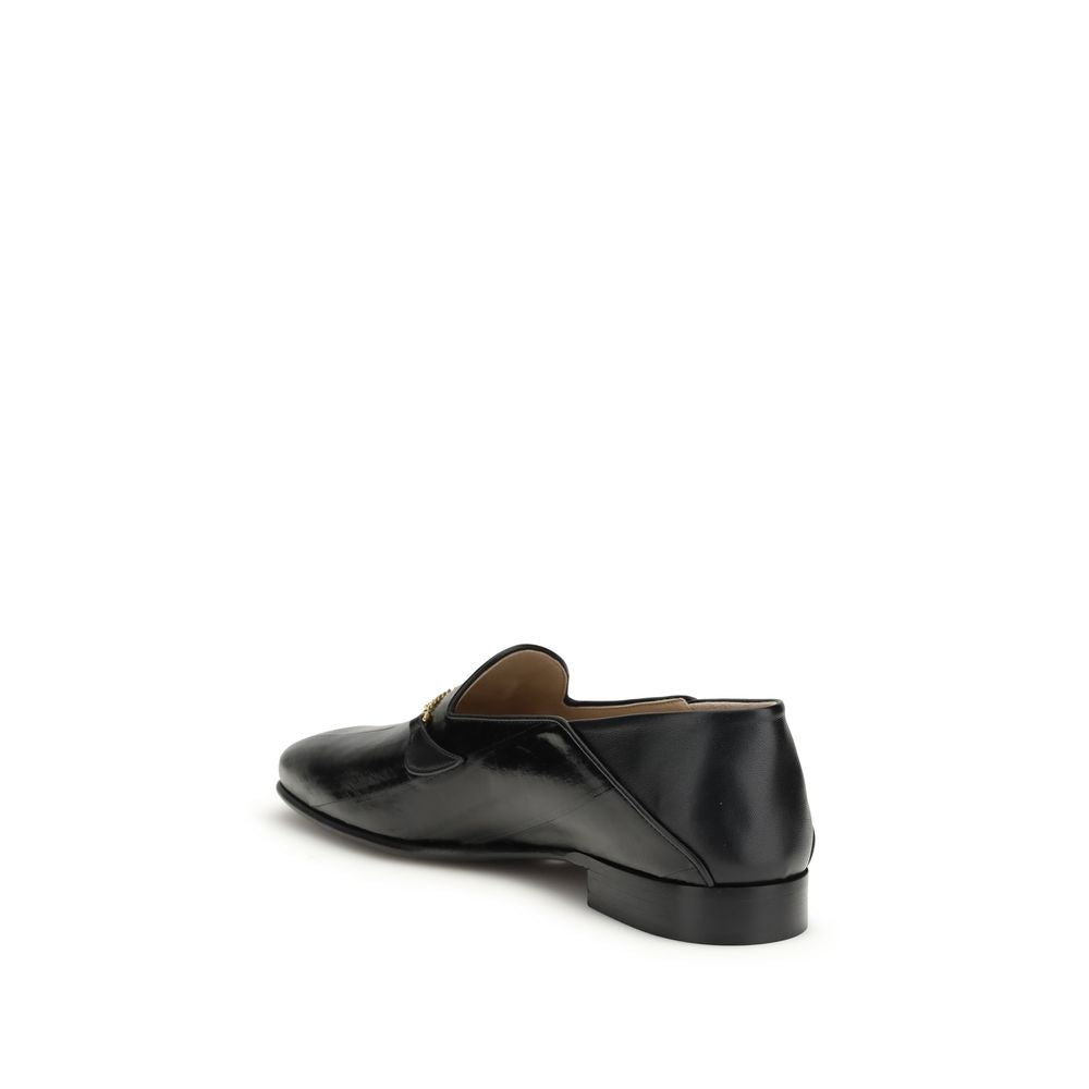 Valentino Garavani Black Calf Leather Bos Taurus Slip-On Loafers | Regal Royce