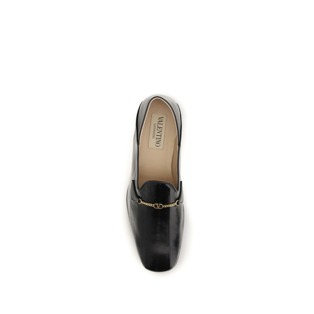 Valentino Garavani Black Calf Leather Bos Taurus Slip-On Loafers | Regal Royce