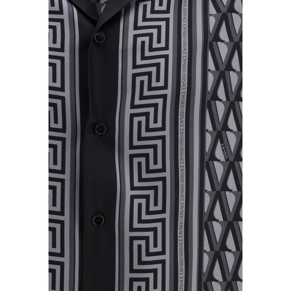 Versace Gray Silk Pattern Shirt | Regal Royce