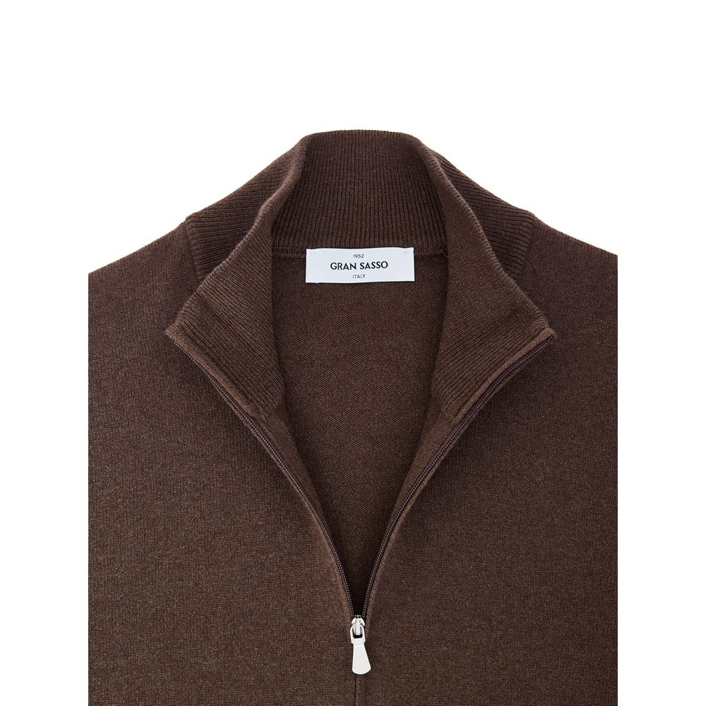 Gran Sasso Brown Wool Cardigan | Regal Royce