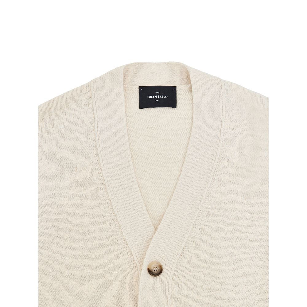 Gran Sasso White Cotton Cardigan | Regal Royce