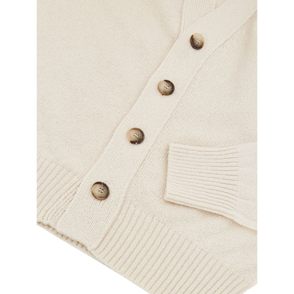Gran Sasso White Cotton Cardigan | Regal Royce