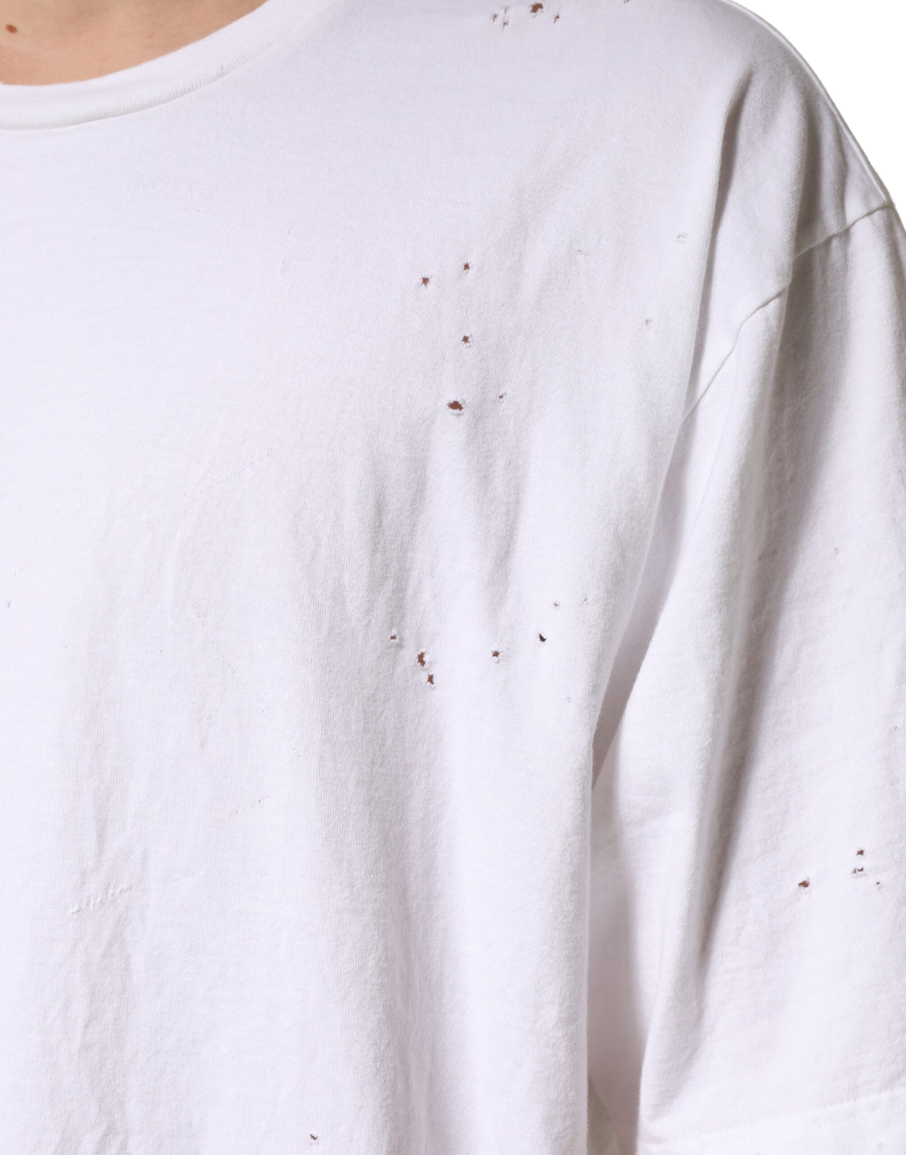Dolce & Gabbana White Cotton Crewneck Short Sleeve T-Shirt | Regal Royce