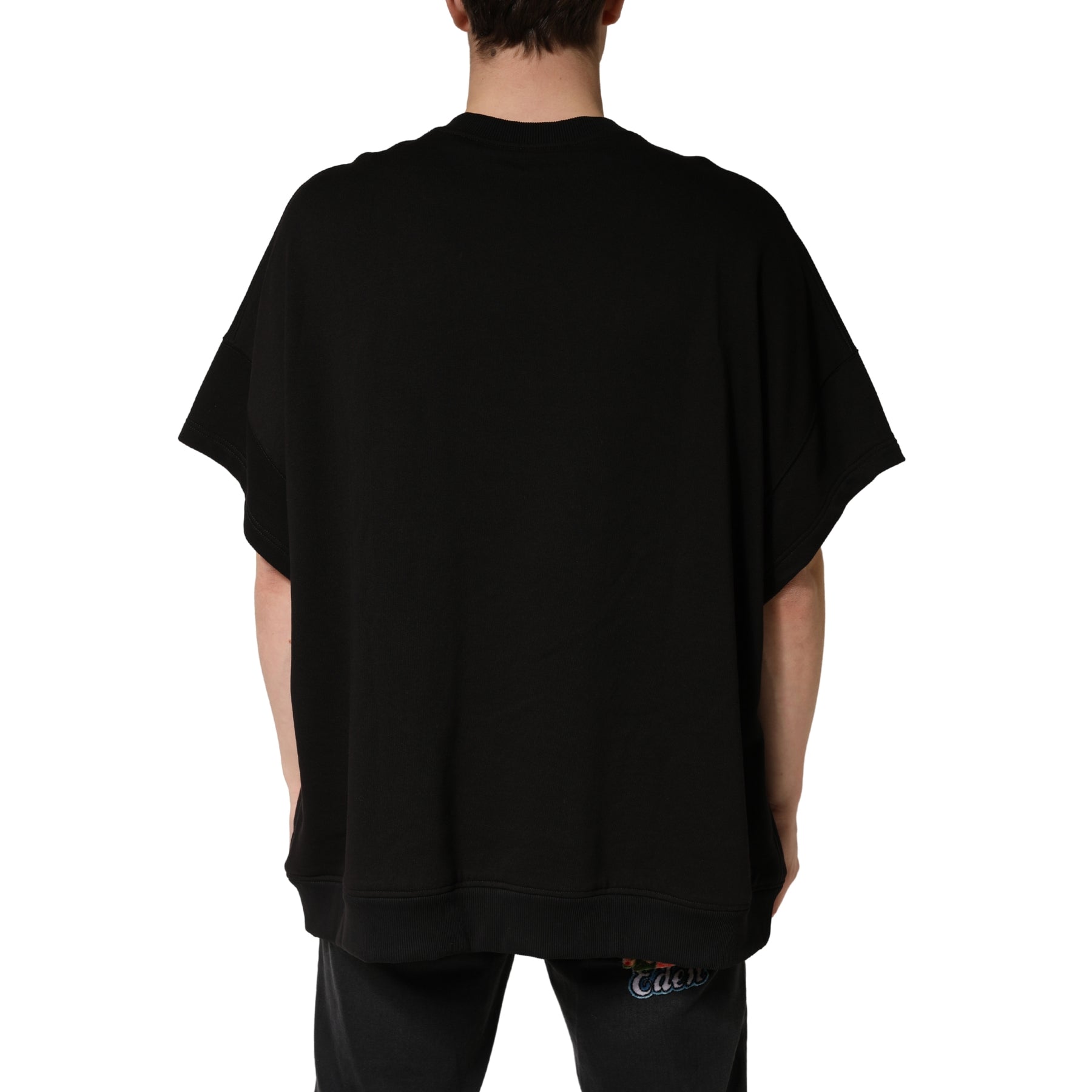 Dolce & Gabbana Black Cotton Crewneck Short Sleeve T-Shirt | Regal Royce