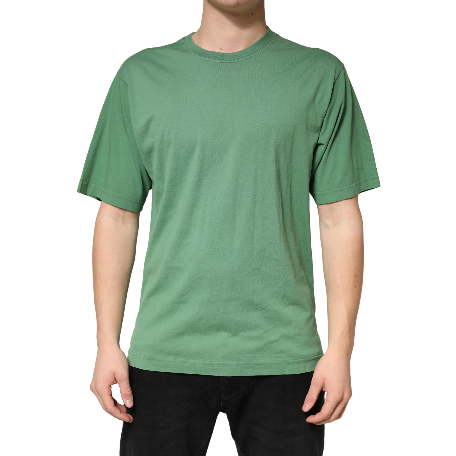 Dolce & Gabbana LightGreen Cotton Crewneck Short Sleeve T-Shirt | Regal Royce