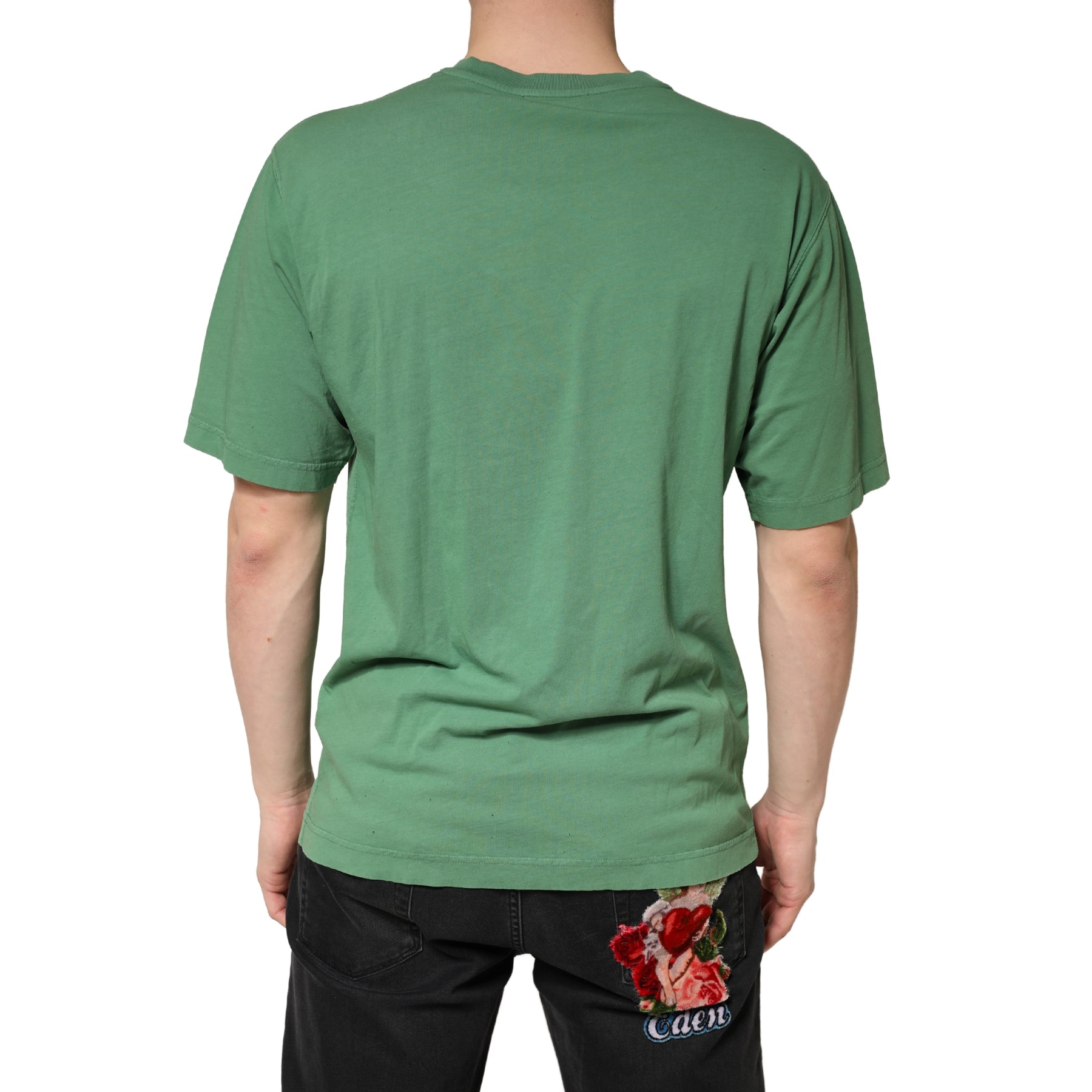 Dolce & Gabbana LightGreen Cotton Crewneck Short Sleeve T-Shirt | Regal Royce