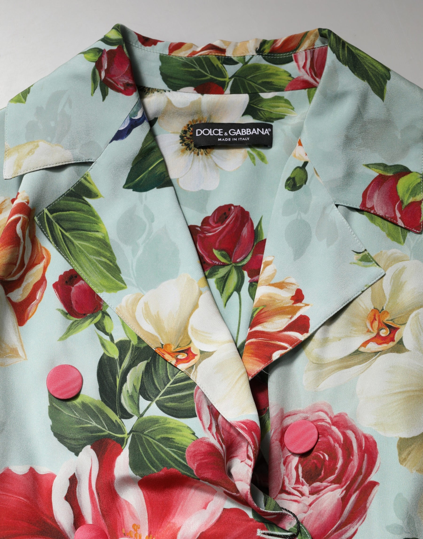 Dolce & Gabbana Green Floral Silk Wrap Midi Long Sleeve Dress | Regal Royce