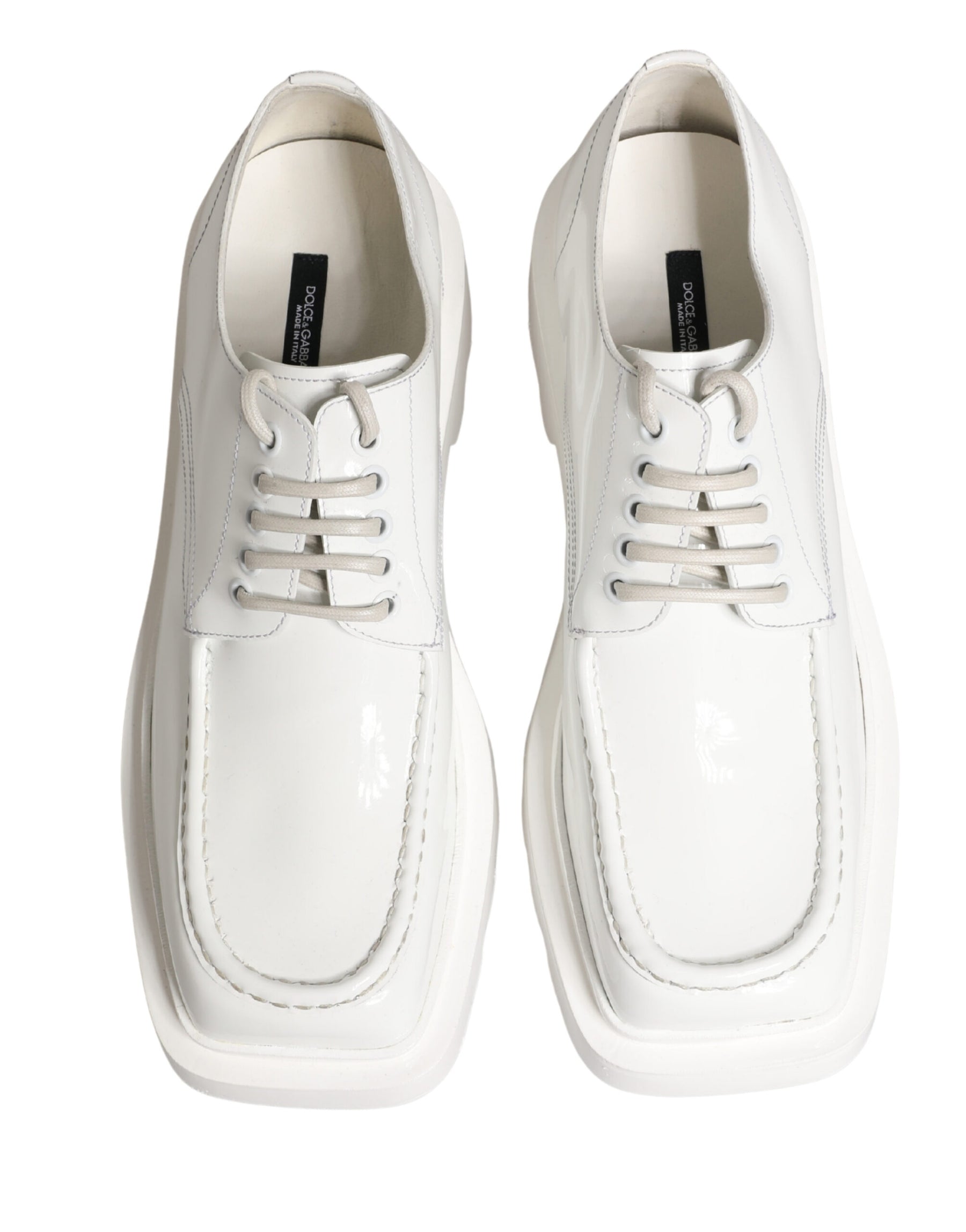Dolce & Gabbana White Leather Chunky Sole Derby Shoes | Regal Royce