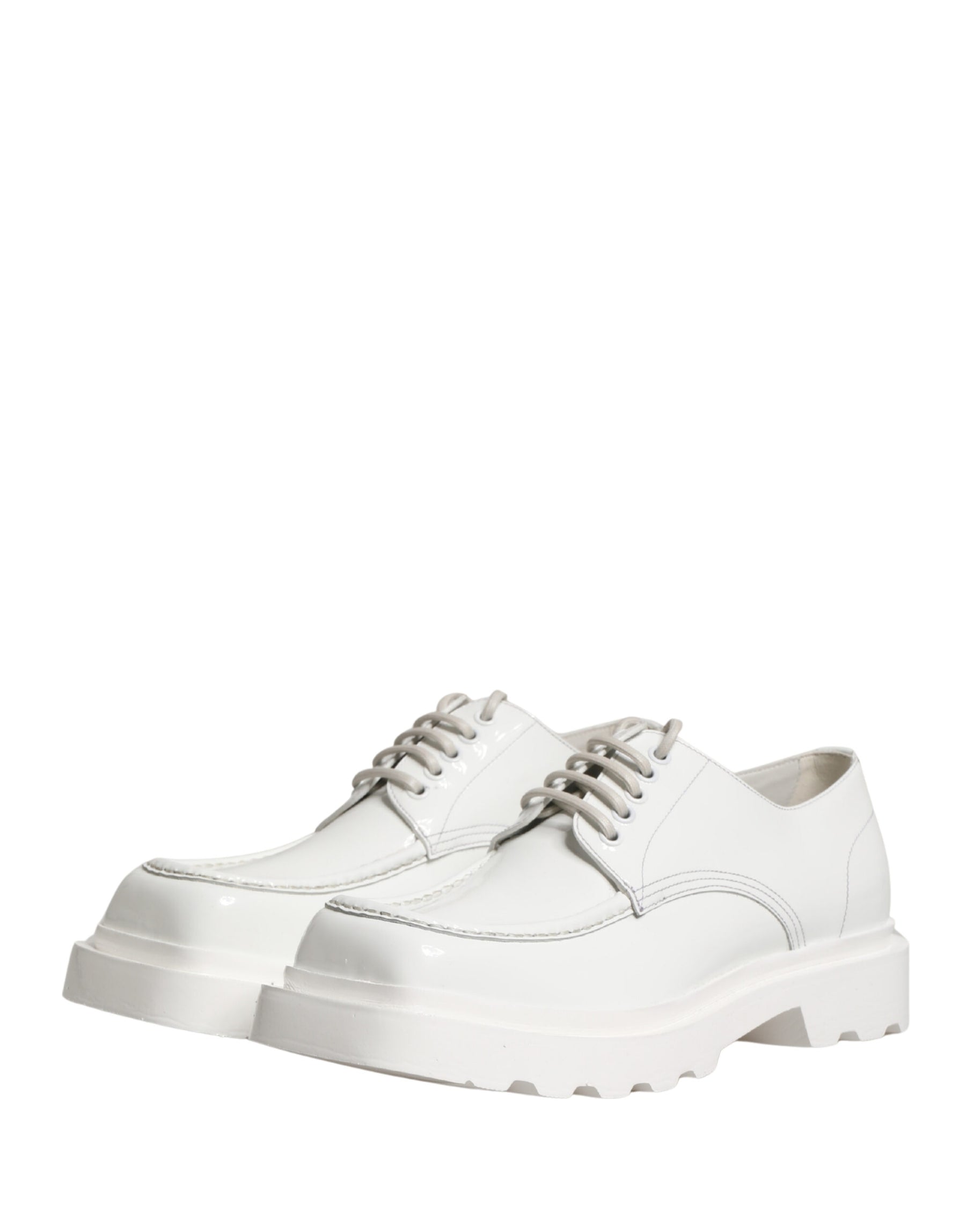 Dolce & Gabbana White Leather Chunky Sole Derby Shoes | Regal Royce