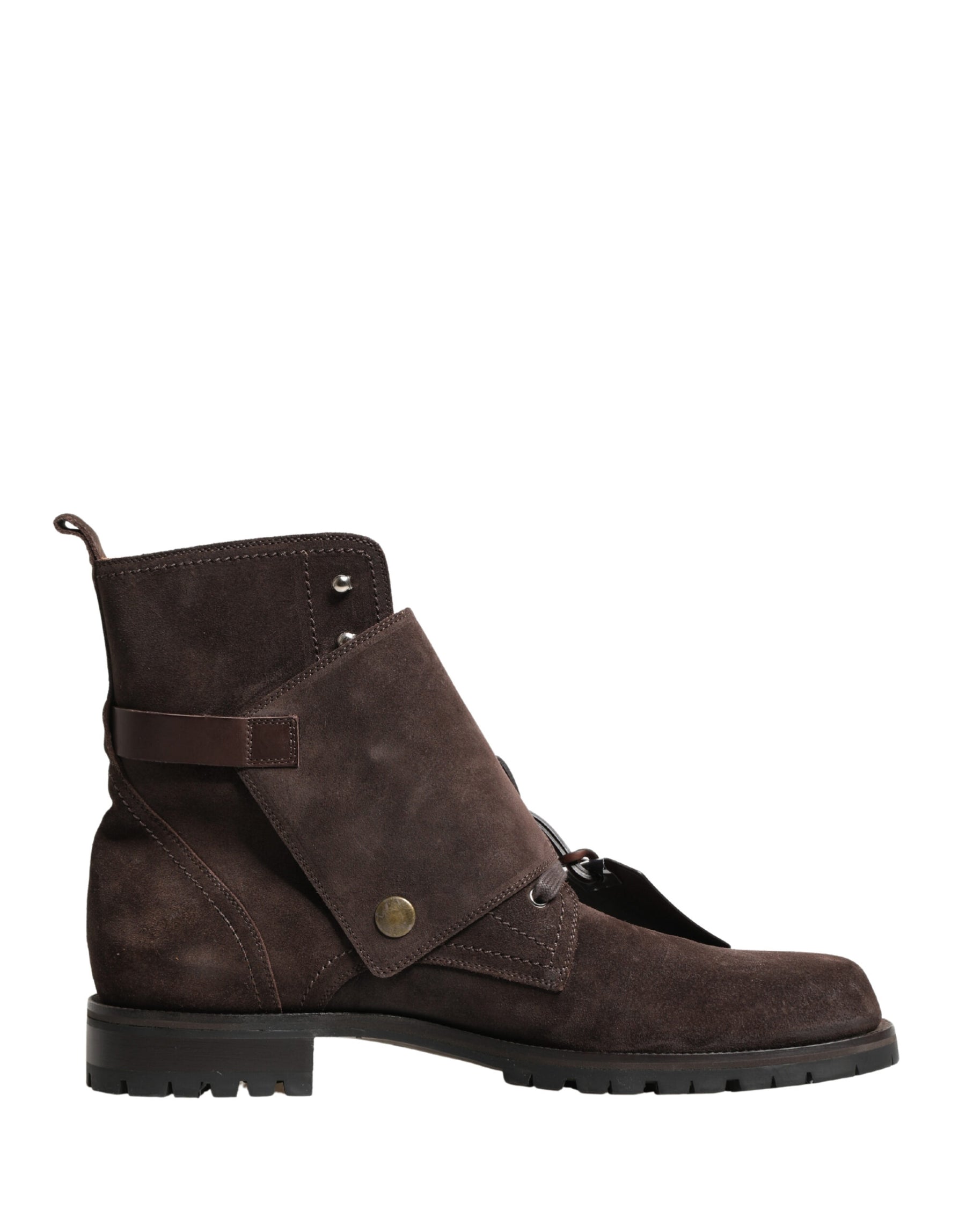 Dolce & Gabbana Brown Suede Leather Buckle Ankle Boots Shoes | Regal Royce