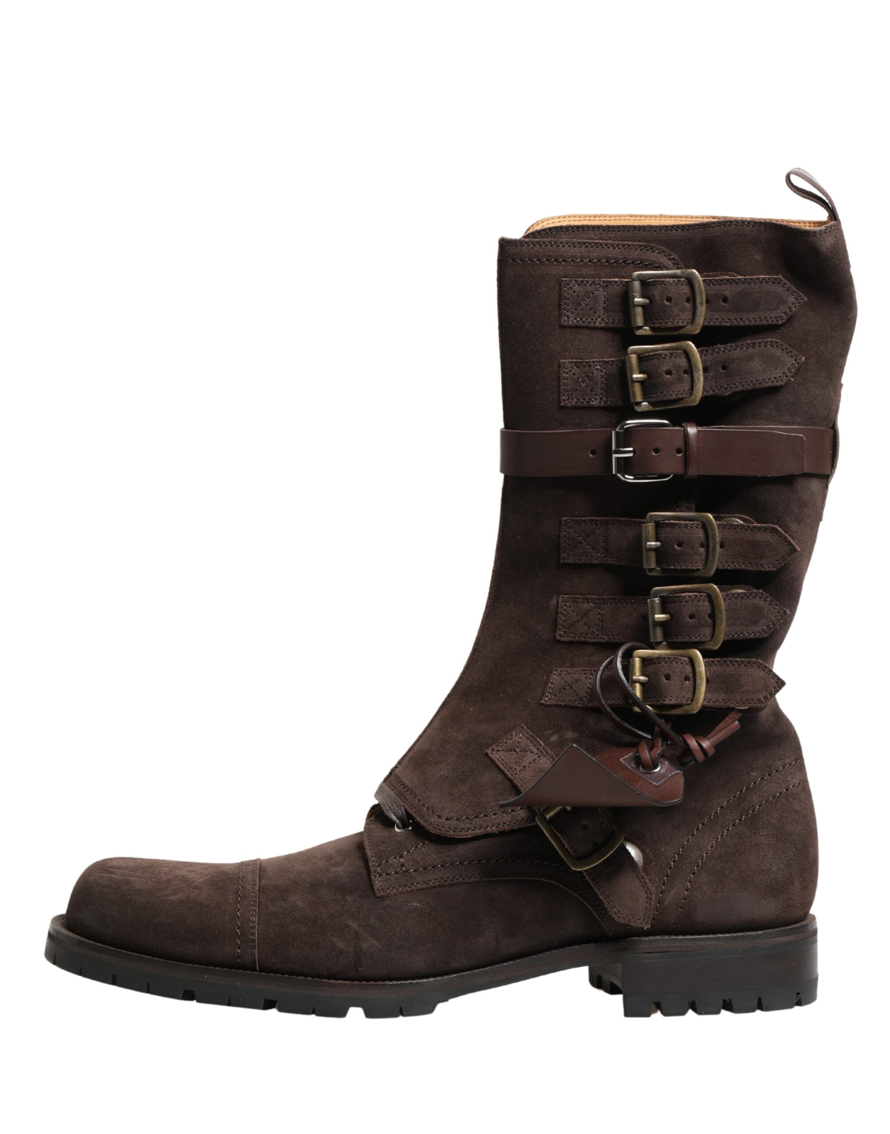 Dolce & Gabbana Brown Suede Leather Combat Ankle Boots  Shoes | Regal Royce