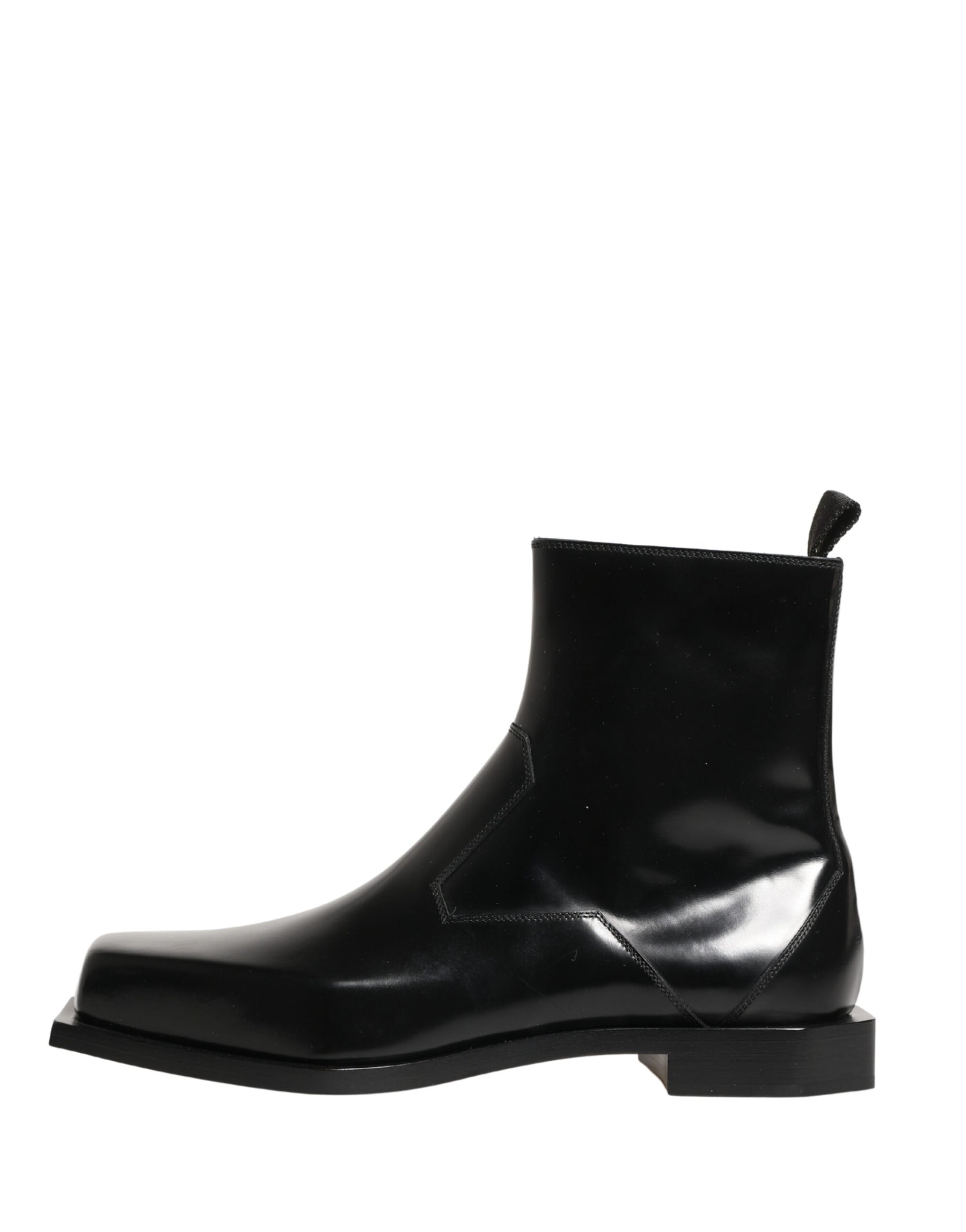 Dolce & Gabbana Black Leather Zip Closure Ankle Boots Shoes | Regal Royce