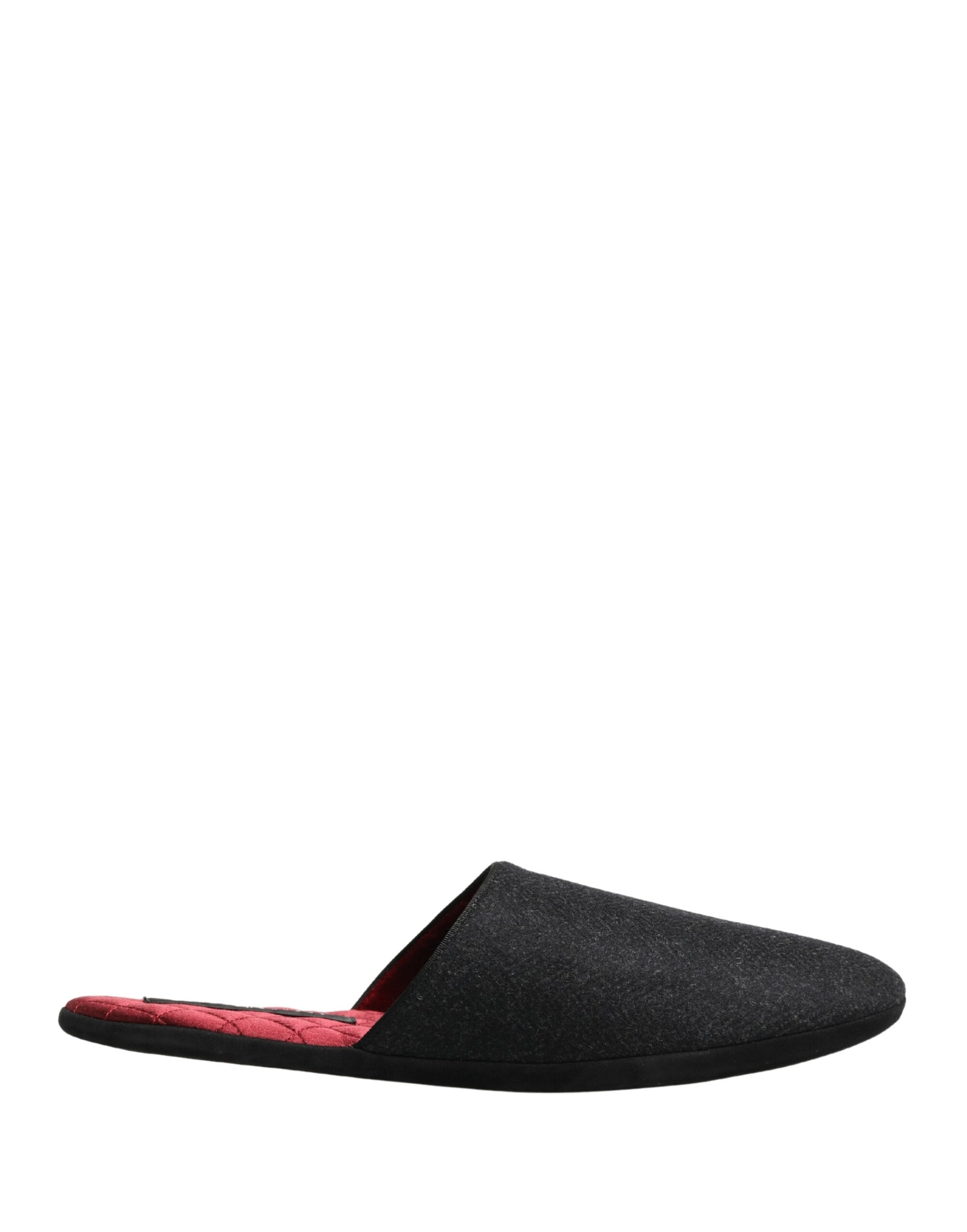 Dolce & Gabbana Anthracite Wool Cashmere Quilted Slippers Shoes | Regal Royce