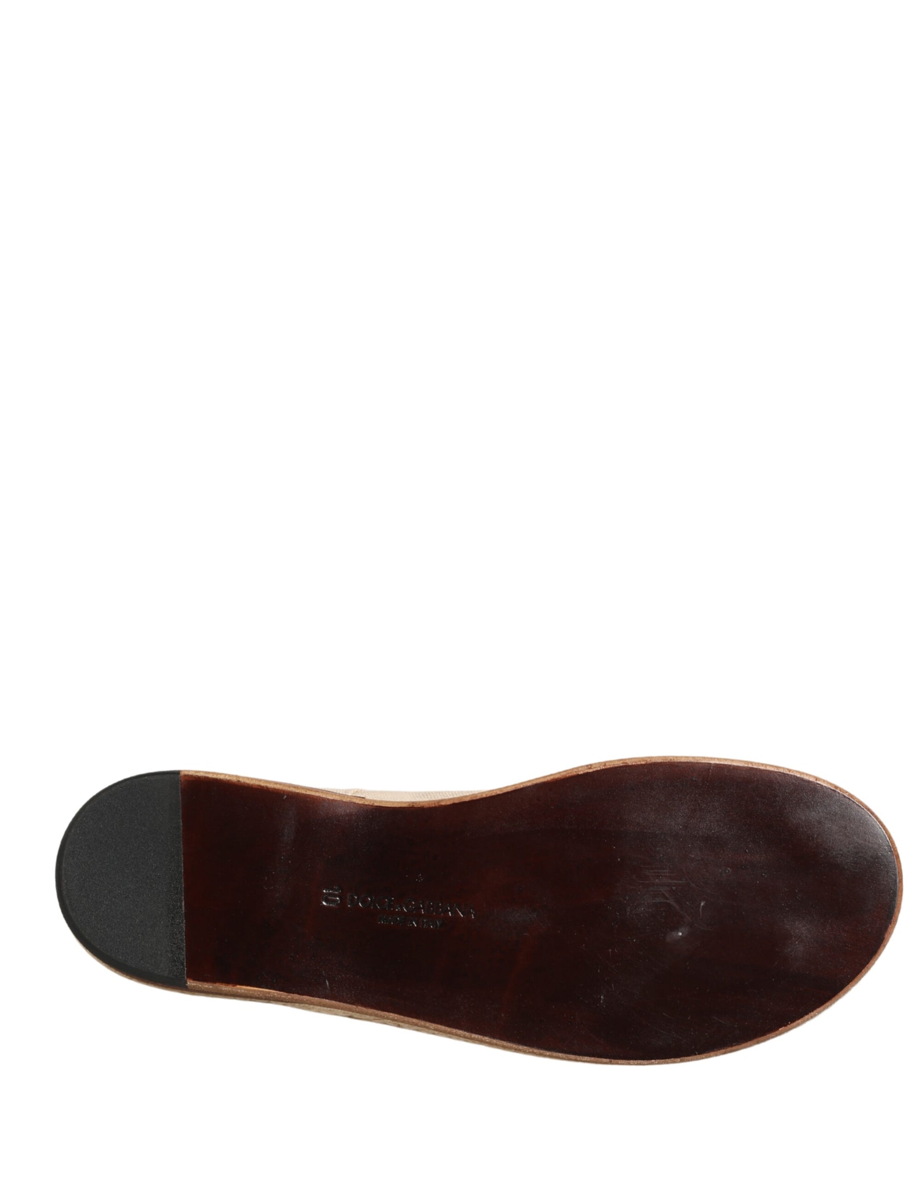 Dolce & Gabbana Beige Espadrille Sole Lace Up Canvas Derby Shoes | Regal Royce