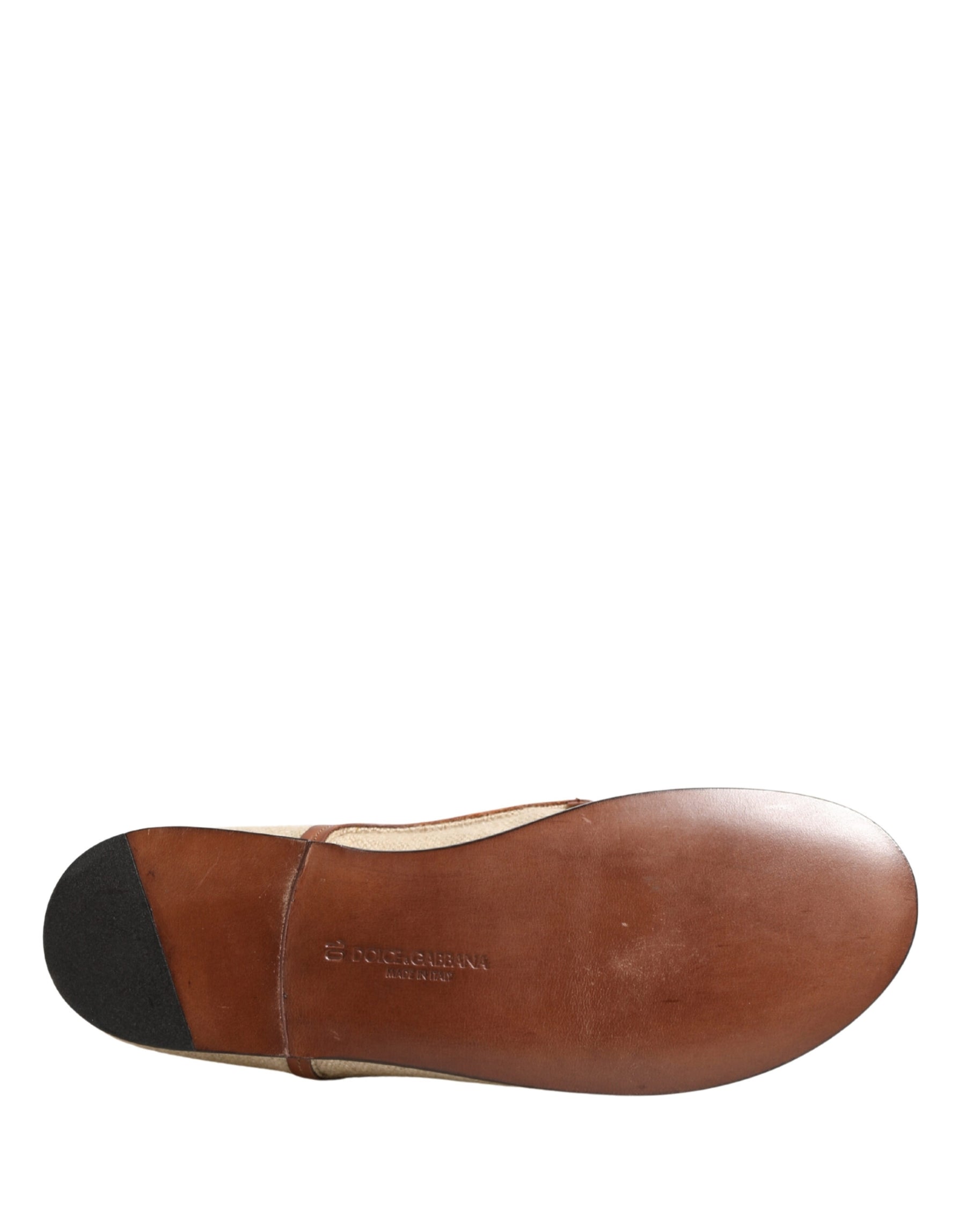 Dolce & Gabbana Beige Canvas Lace-Up Men Dress Derby Shoes | Regal Royce