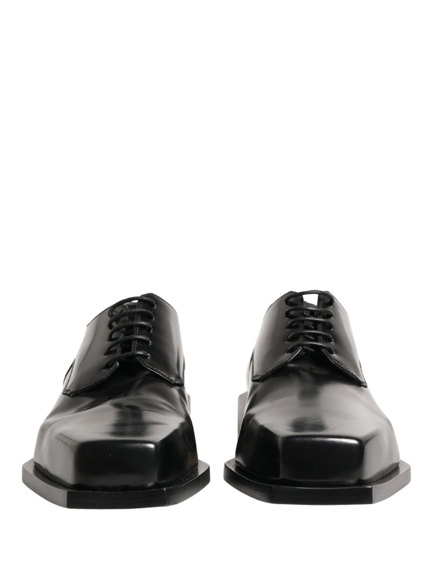 Dolce & Gabbana Black Matte Lace-Up Leather Dress Derby Shoes | Regal Royce