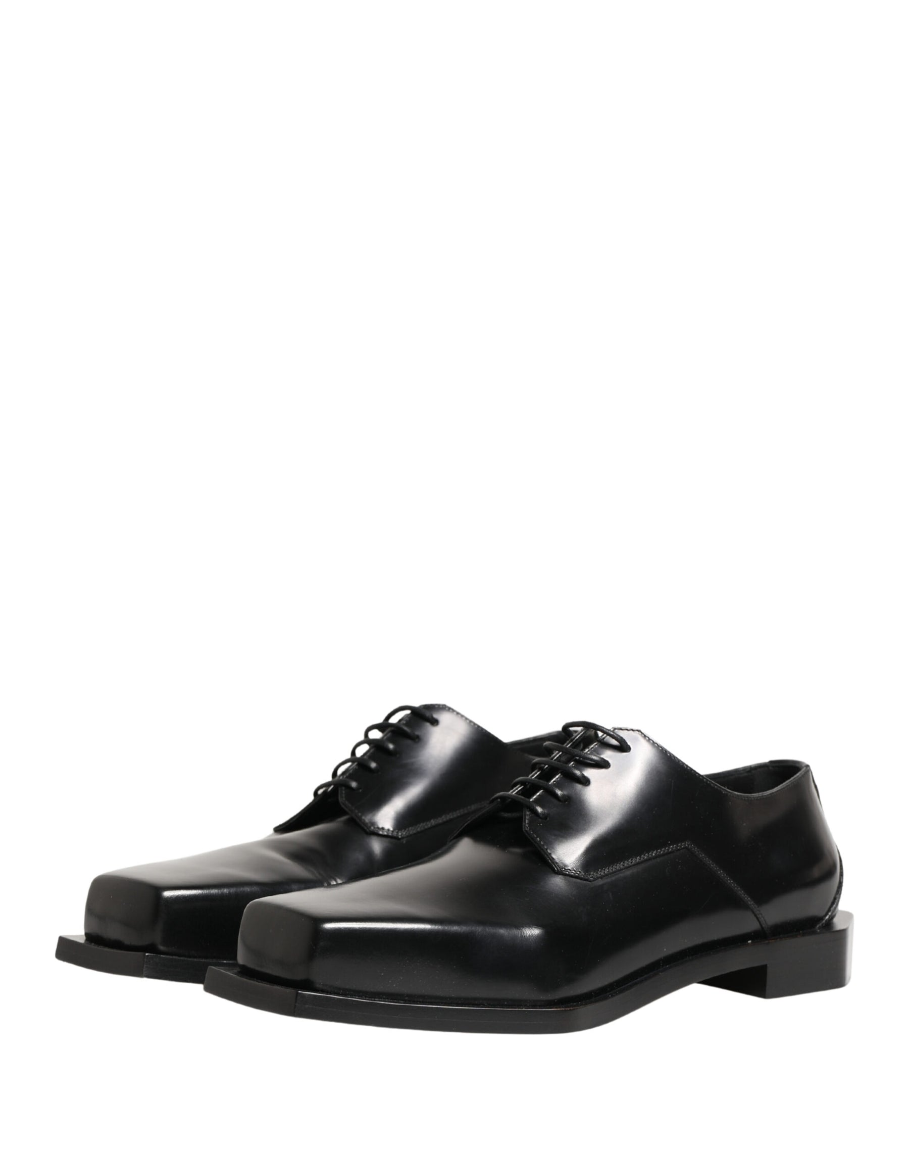 Dolce & Gabbana Black Matte Lace-Up Leather Dress Derby Shoes | Regal Royce