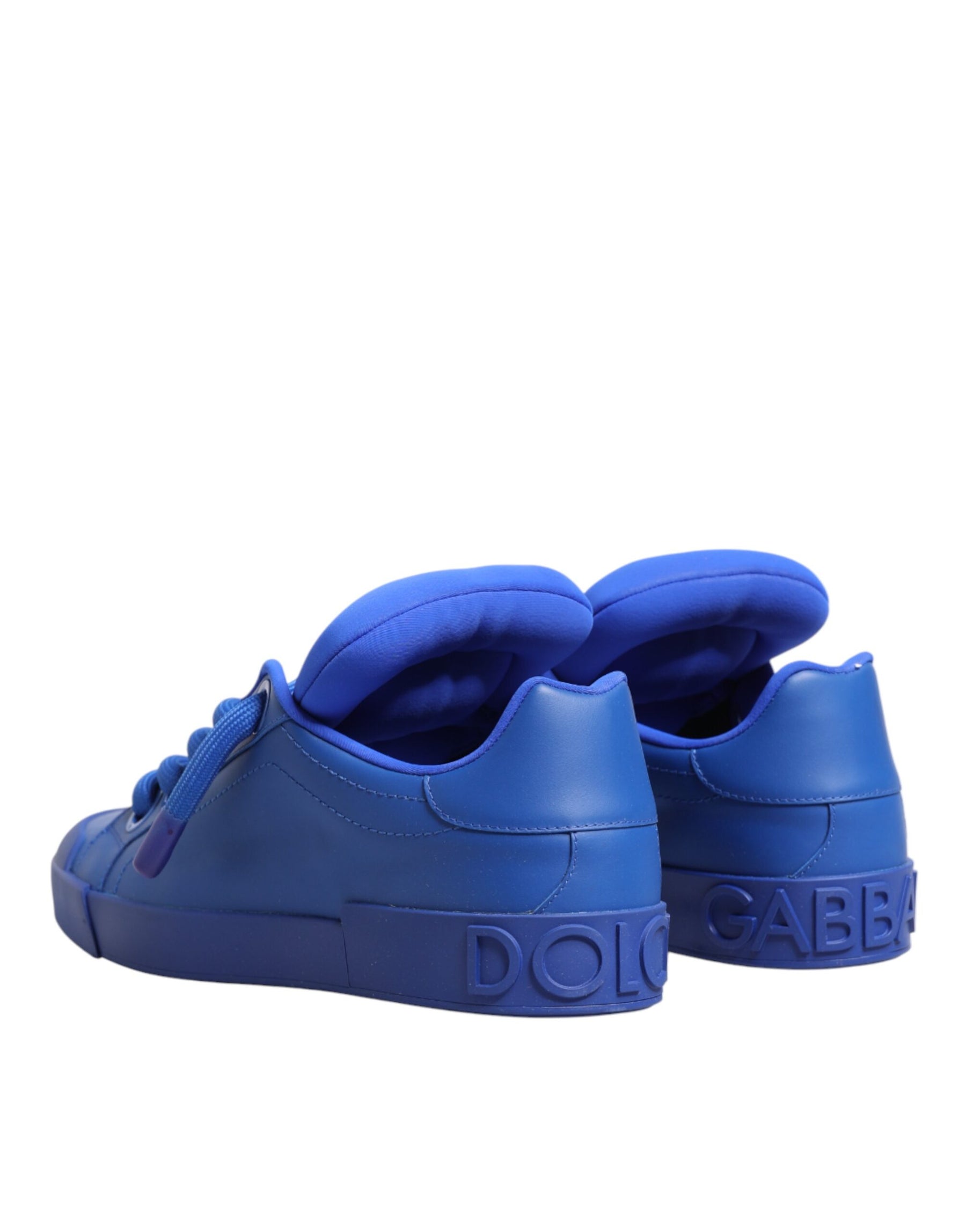 Dolce & Gabbana Blue Leather DG Logo Sole Low Top Sneakers Shoes | Regal Royce