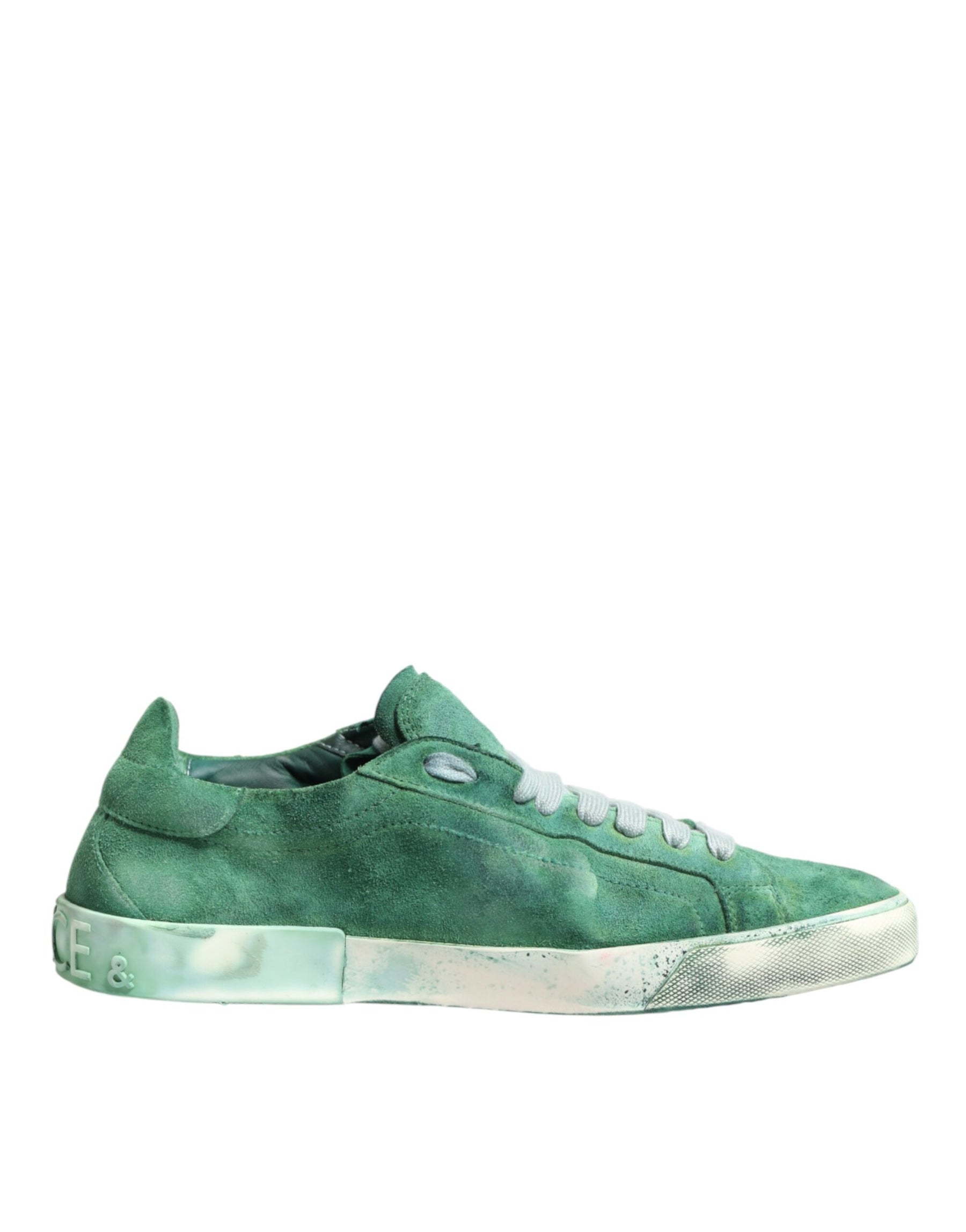 Dolce & Gabbana Green Suade DG Logo Sole Low Top Sneakers Shoes | Regal Royce