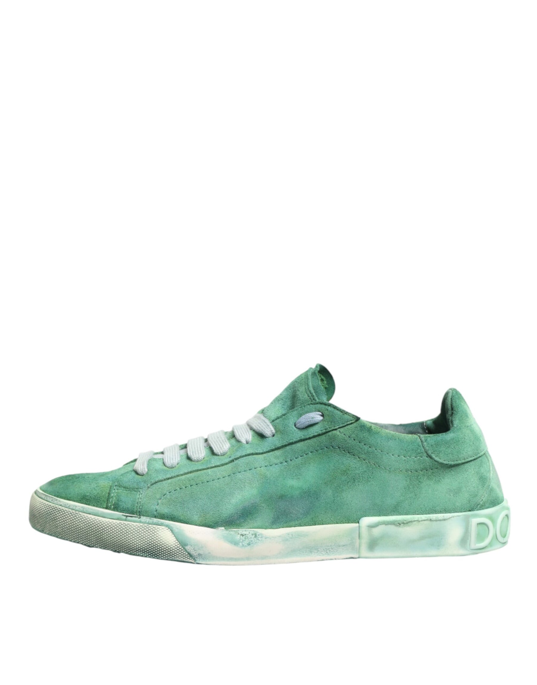 Dolce & Gabbana Green Suade DG Logo Sole Low Top Sneakers Shoes | Regal Royce