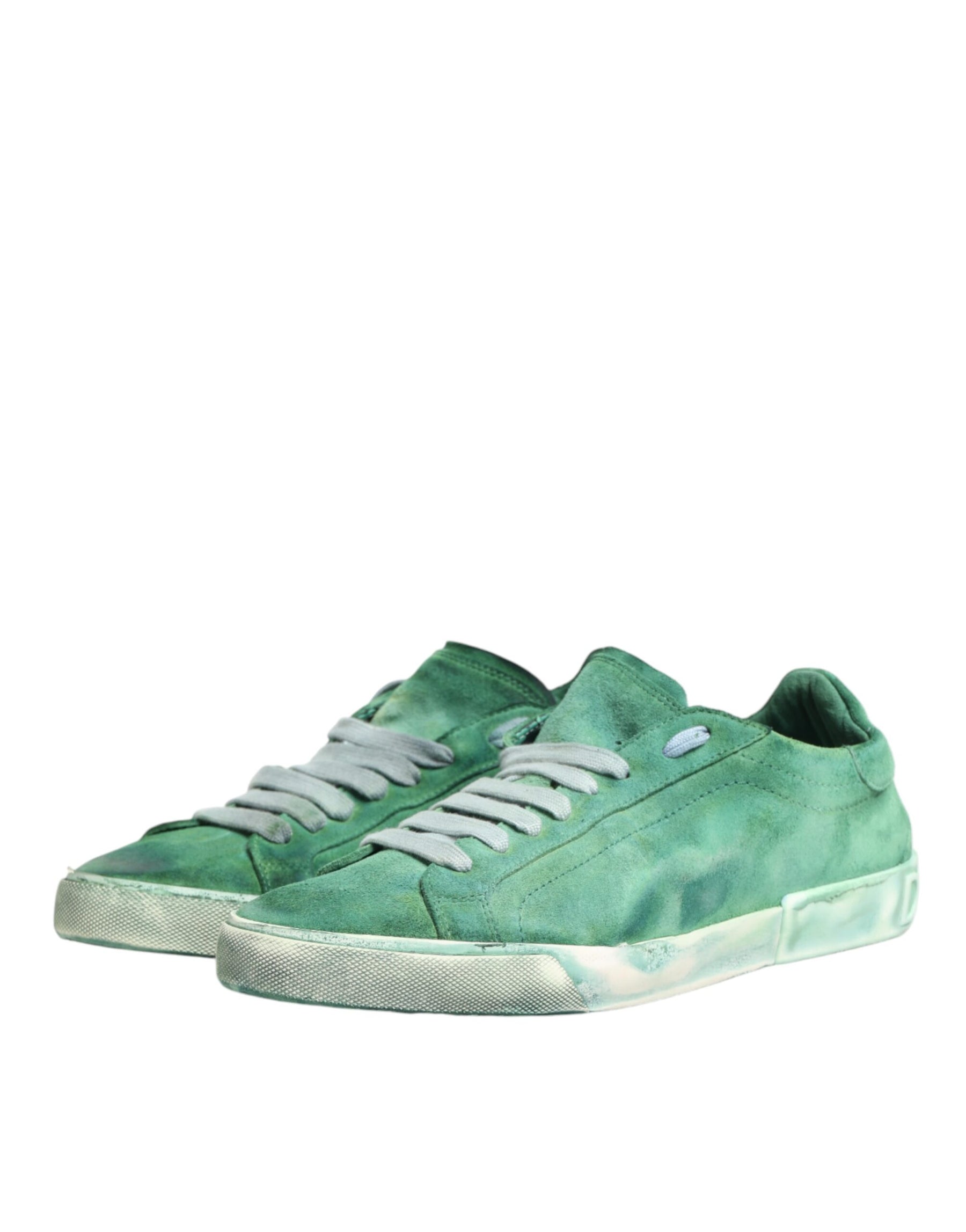 Dolce & Gabbana Green Suade DG Logo Sole Low Top Sneakers Shoes | Regal Royce