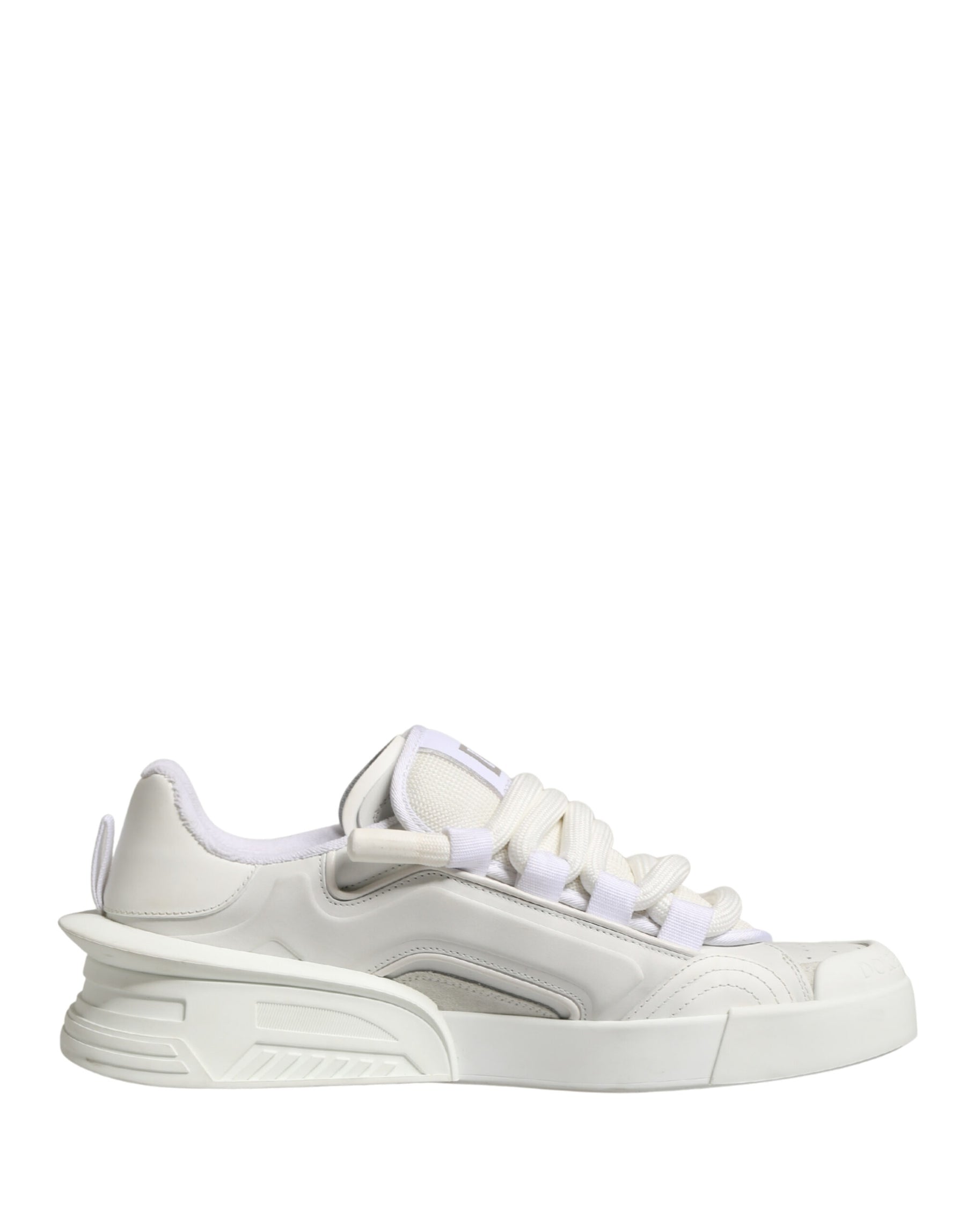 Dolce & Gabbana White Calfskin Leather Low Top Sneakers Shoes | Regal Royce