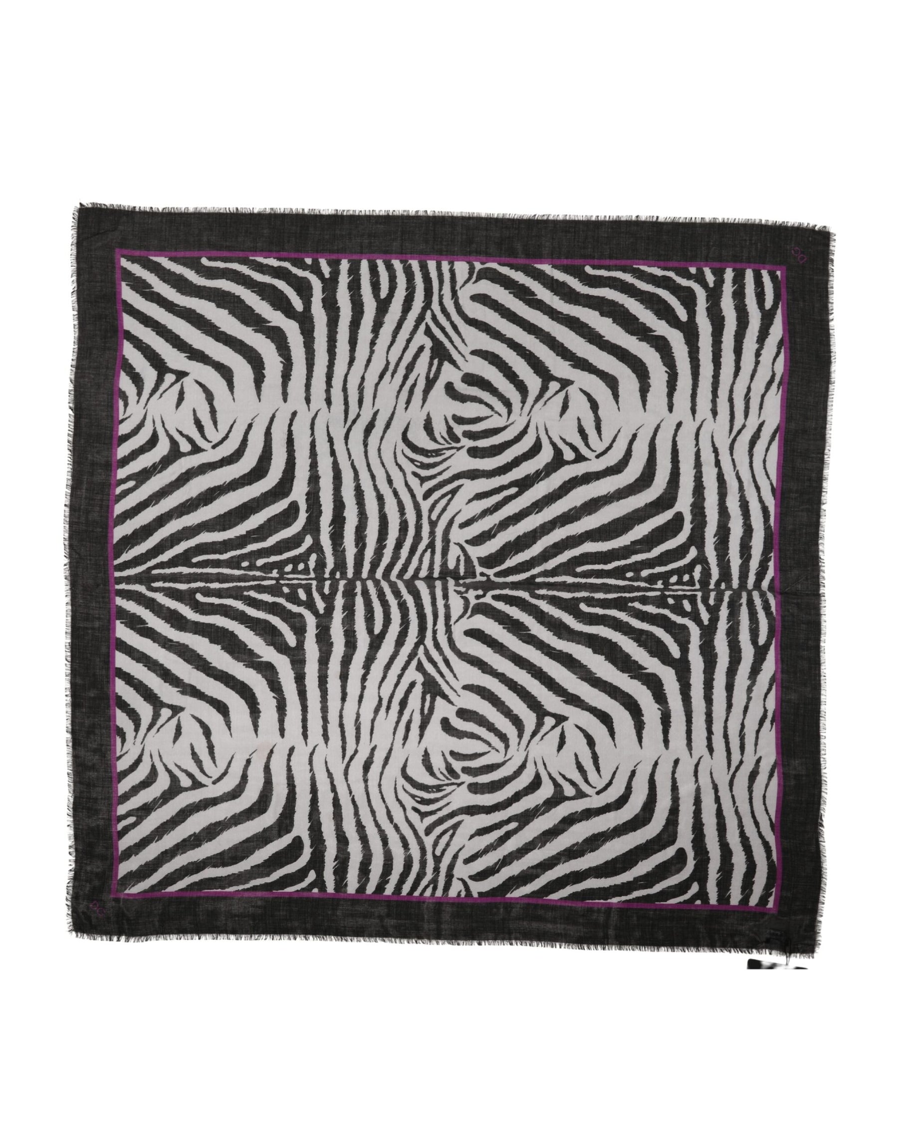 Dolce & Gabbana White Black Zebra Pattern Shawl 255cm x 132cm Men Scarf | Regal Royce