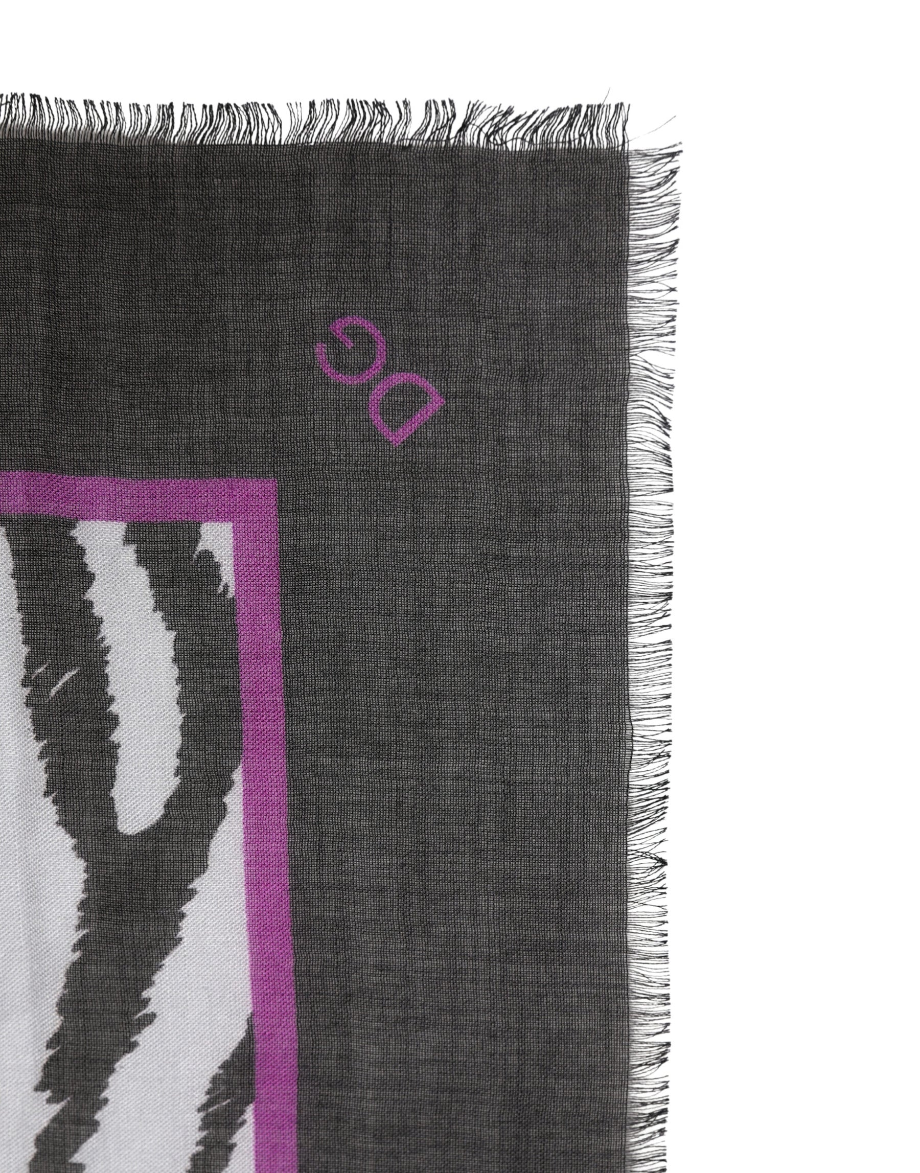 Dolce & Gabbana White Black Zebra Pattern Shawl 255cm x 132cm Men Scarf | Regal Royce